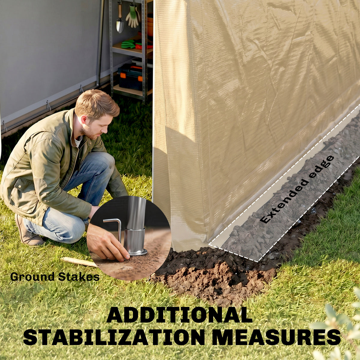 7' x 12' Outdoor Storage Shed Portable Garage with Roll-up Door for Motorcycle, Bike, Garden Tools