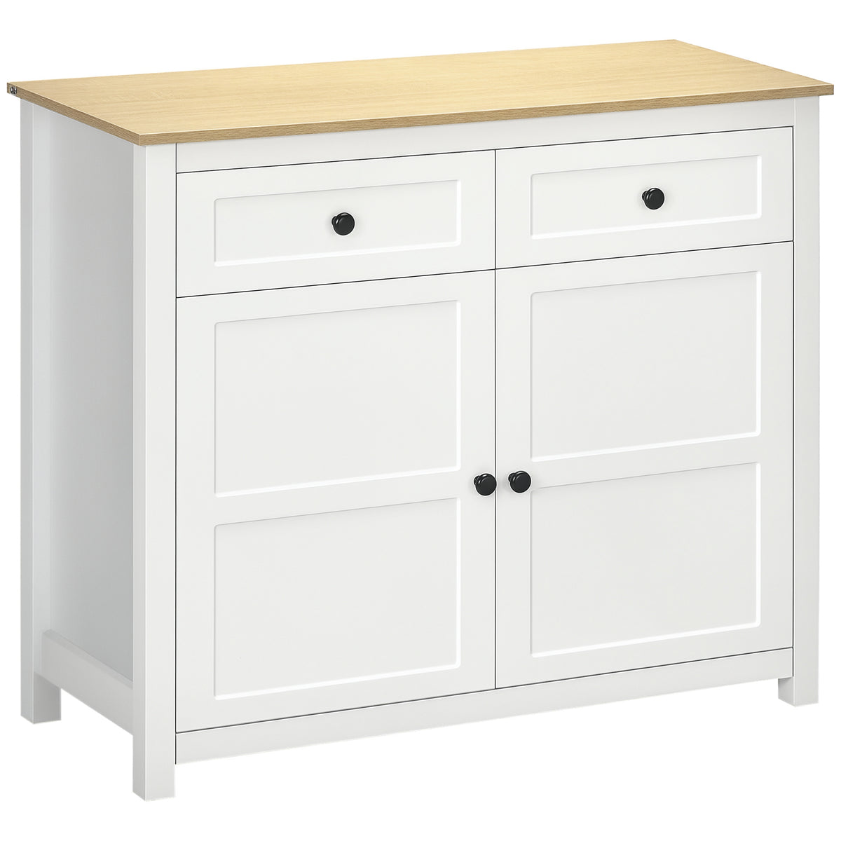 Modern Kitchen Storage Cabinet with Drawers and Adjustable Shelf – 39"W x 34"H