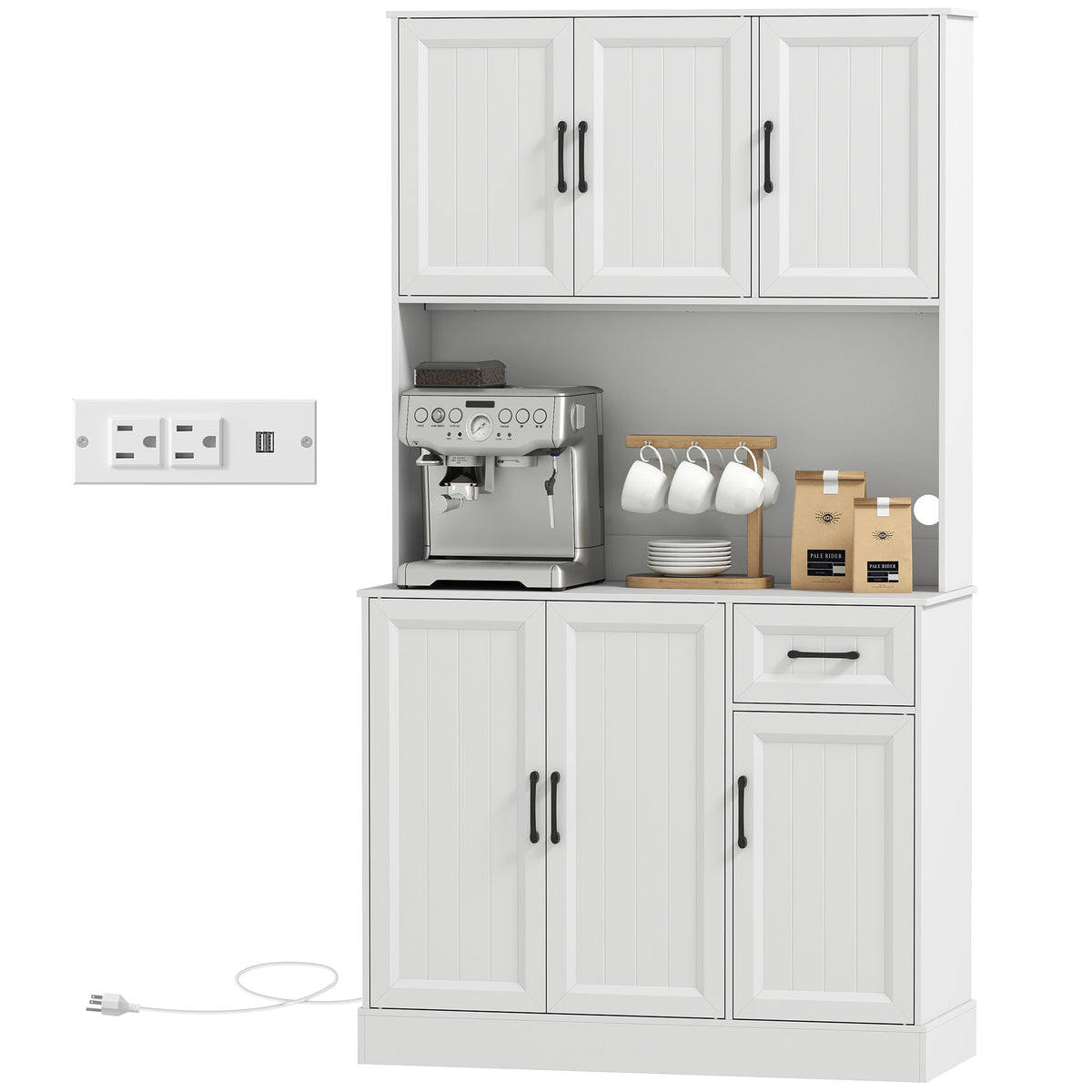 Pantry Cabinet with Charging Station – 39"W x 71"H
