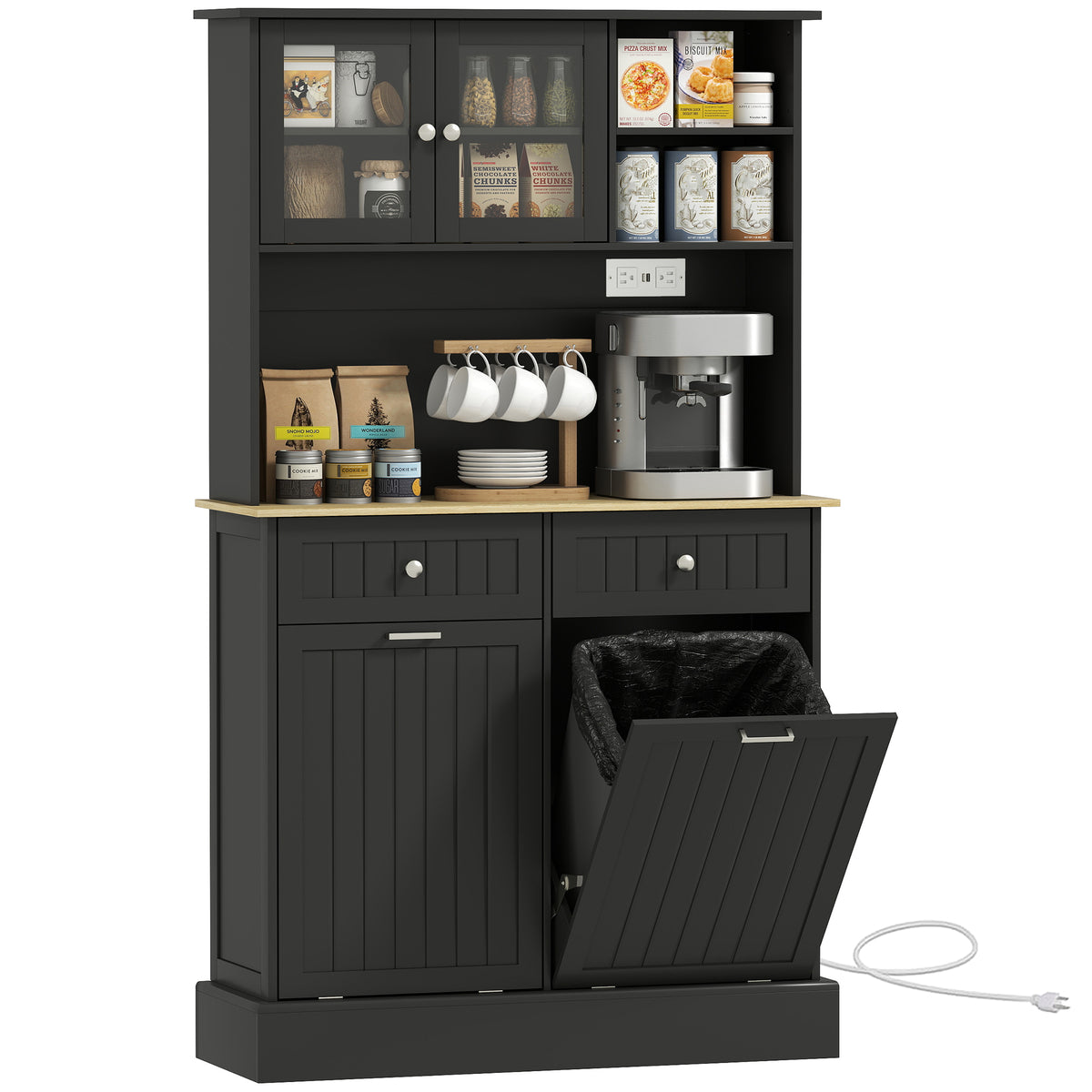 Kitchen Cabinet with Charging Station – 39"W x 68"H