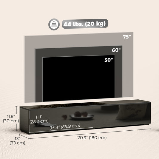 Floating TV Stand with 2 Flip Doors for TVs up to 75" – 71" Wide