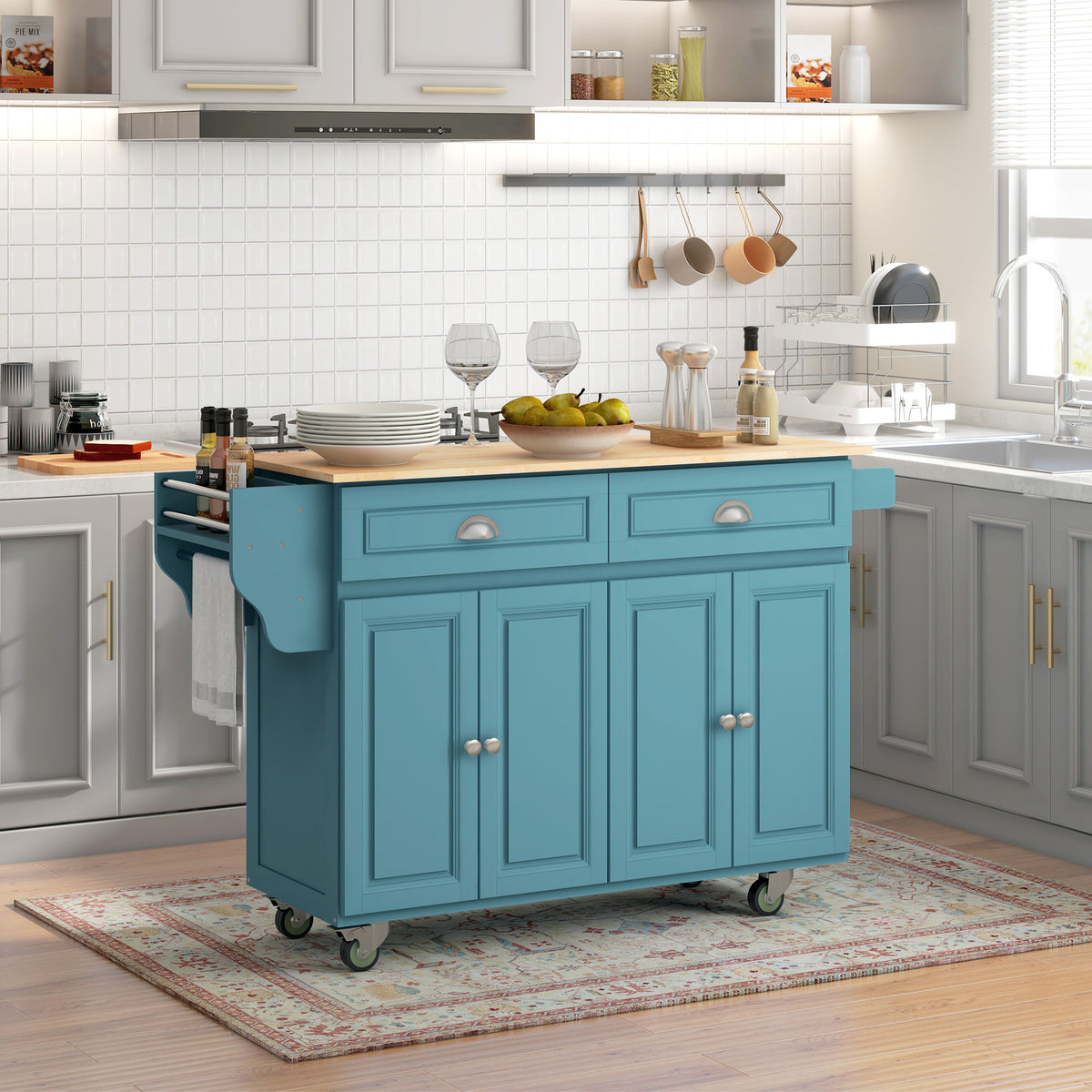 Kitchen Island with Storage – 58"W x 37"H