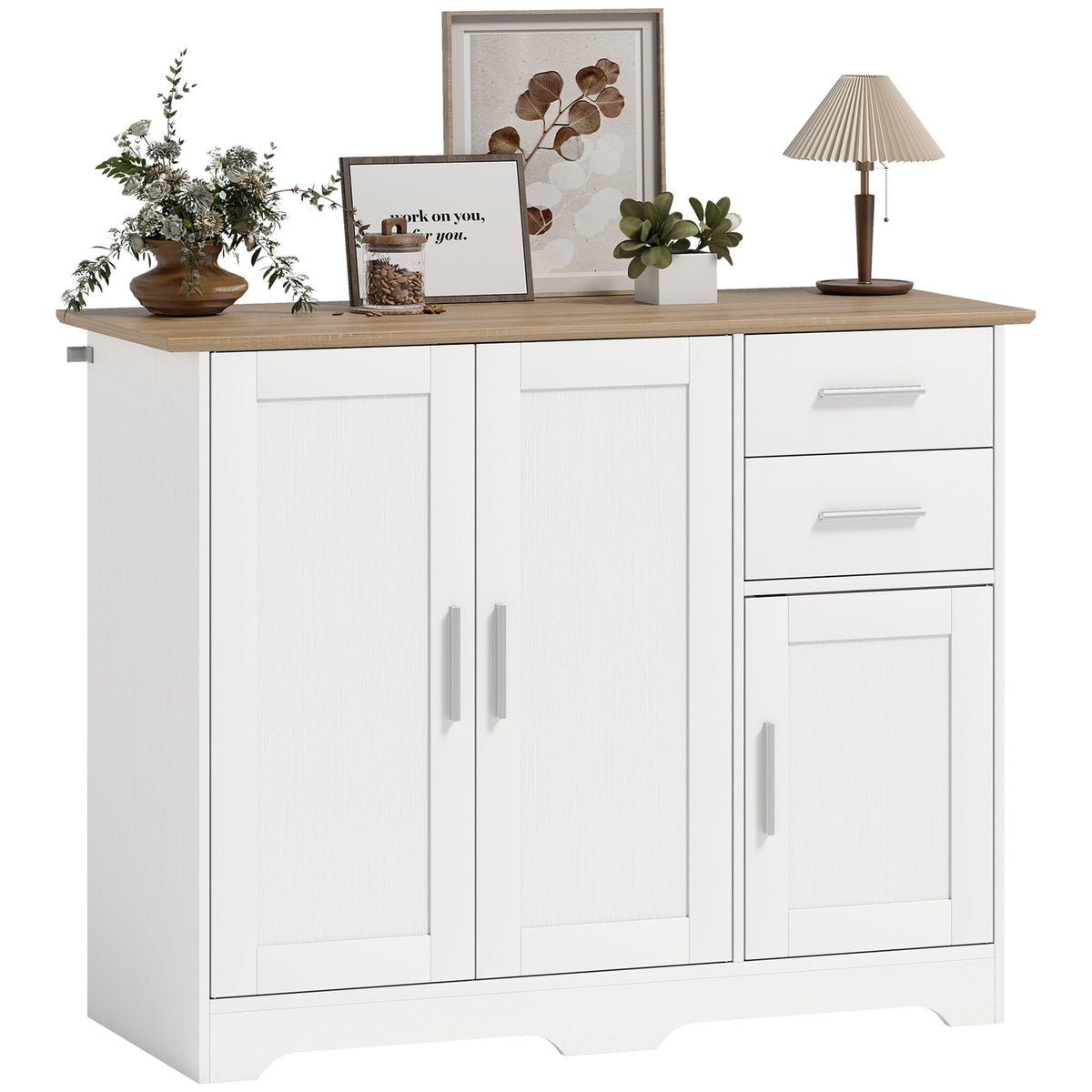 Modern Kitchen Storage Cabinet with 2 Drawers – 39"W x 31"H