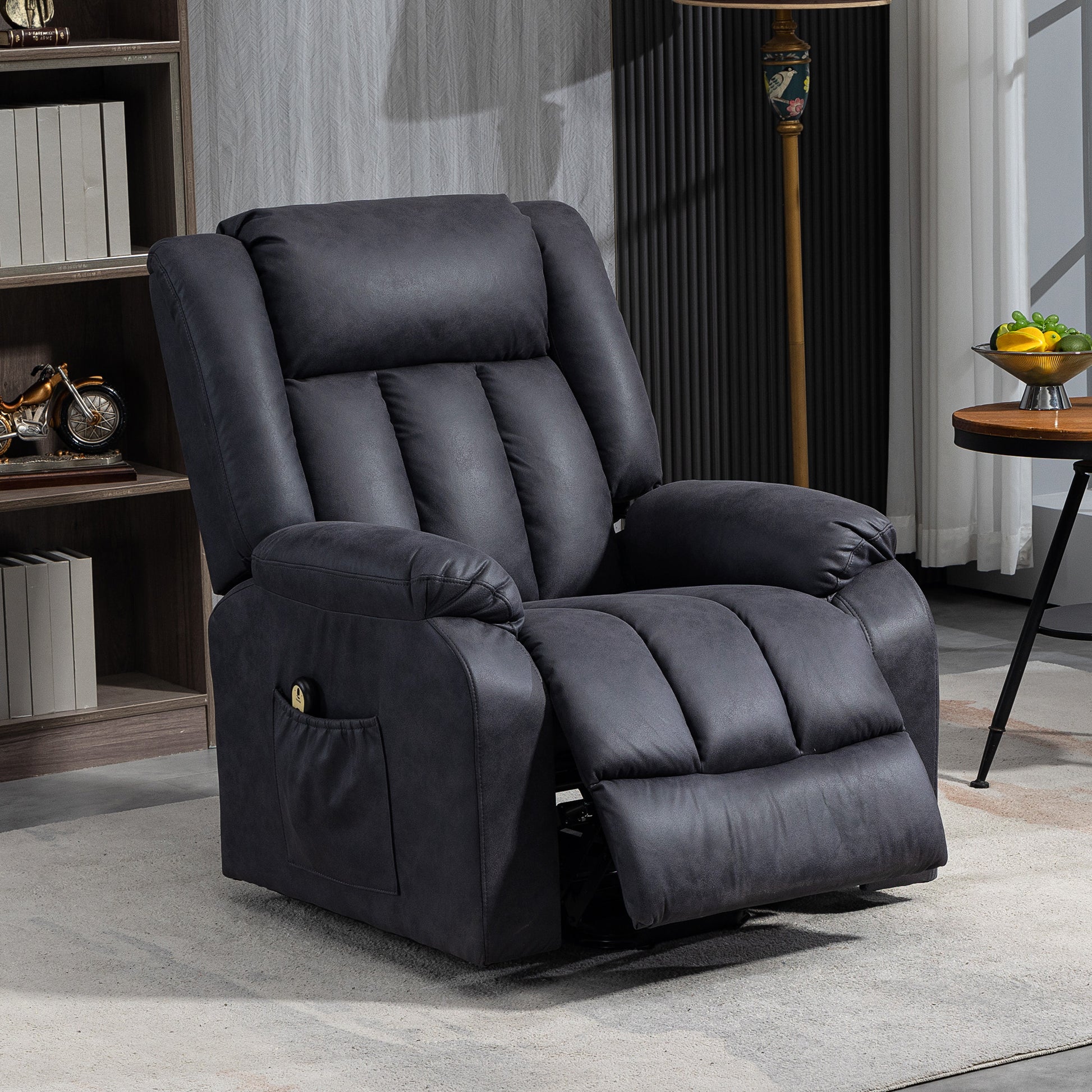 HOMCOM Electric Power Lift Recliner Chair for Elderly Microfibre Side Pockets