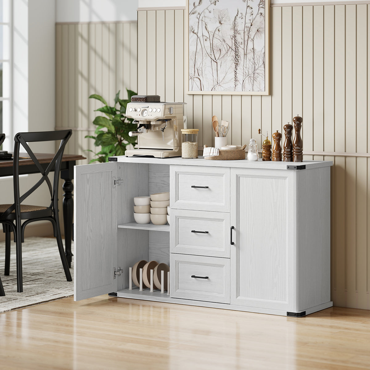 Sideboard with 3 Drawers and 2 Doors – 47"W x 30"H