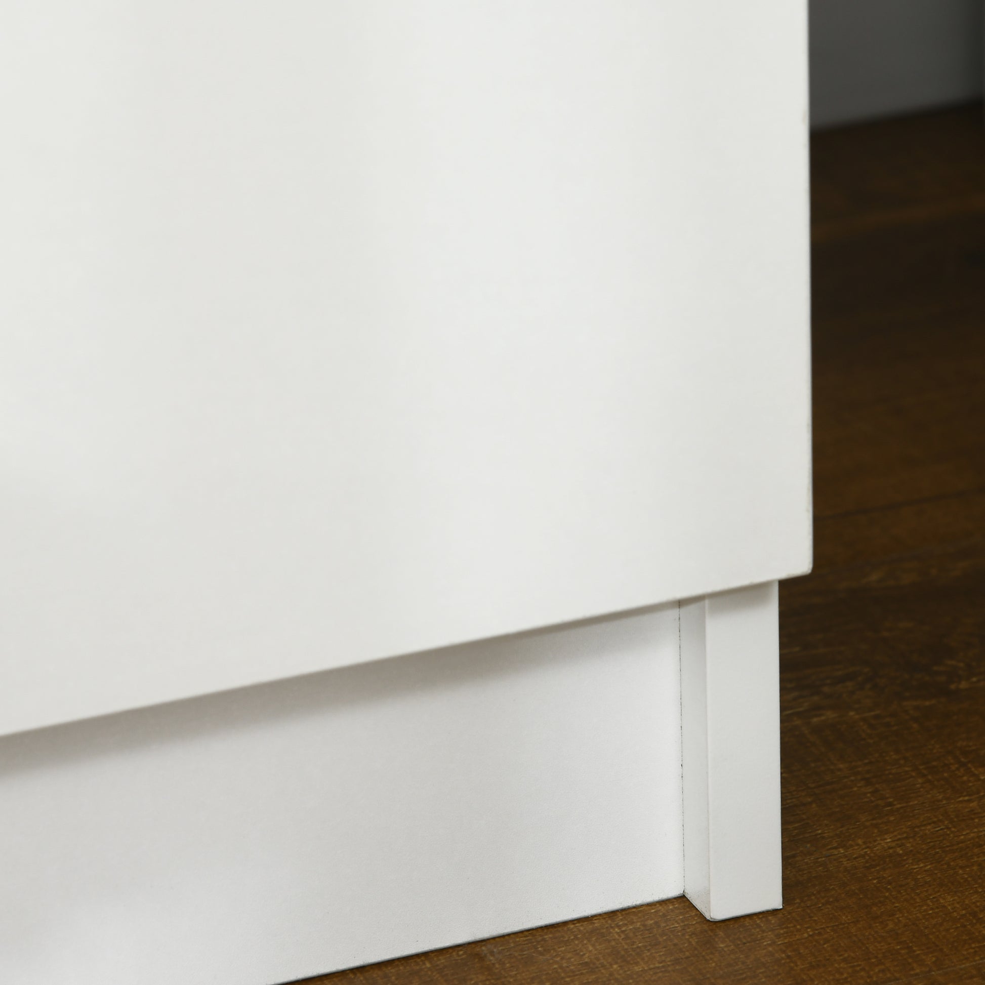 HOMCOM Modern LED Nightstand High Gloss Front 2-Drawer Bedside Table