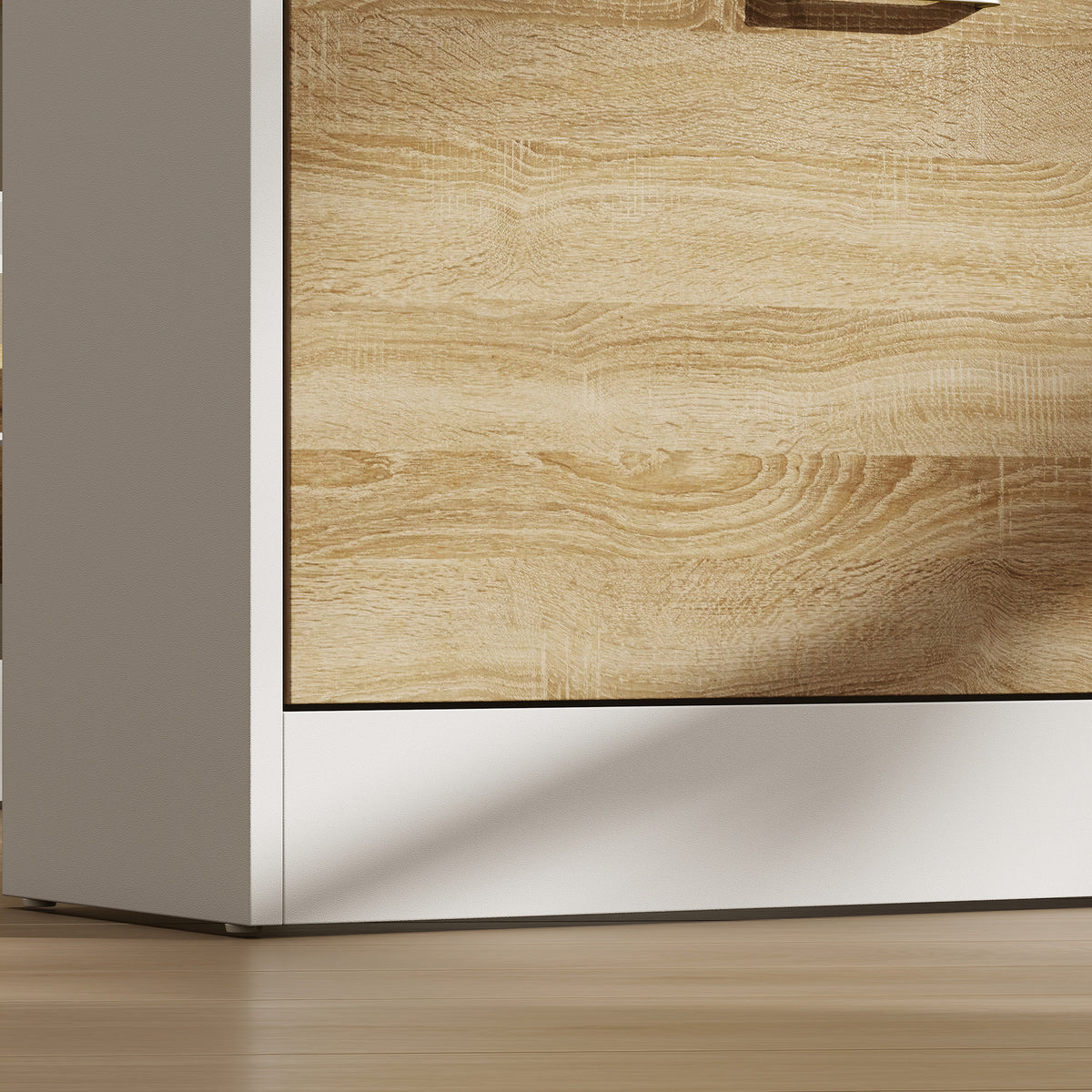 Slim Shoe Organizer Cabinet with 2 Flip Drawers – 24"W x 42"H