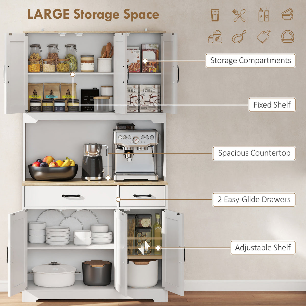 Tall Kitchen Pantry – 37"W x 69"H
