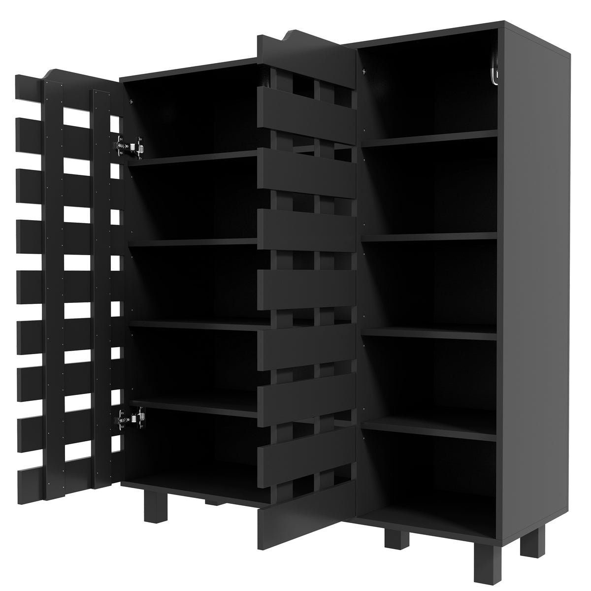 Shoe Cabinet with 5-Tier Double Door Storage – 34"W x 37"H
