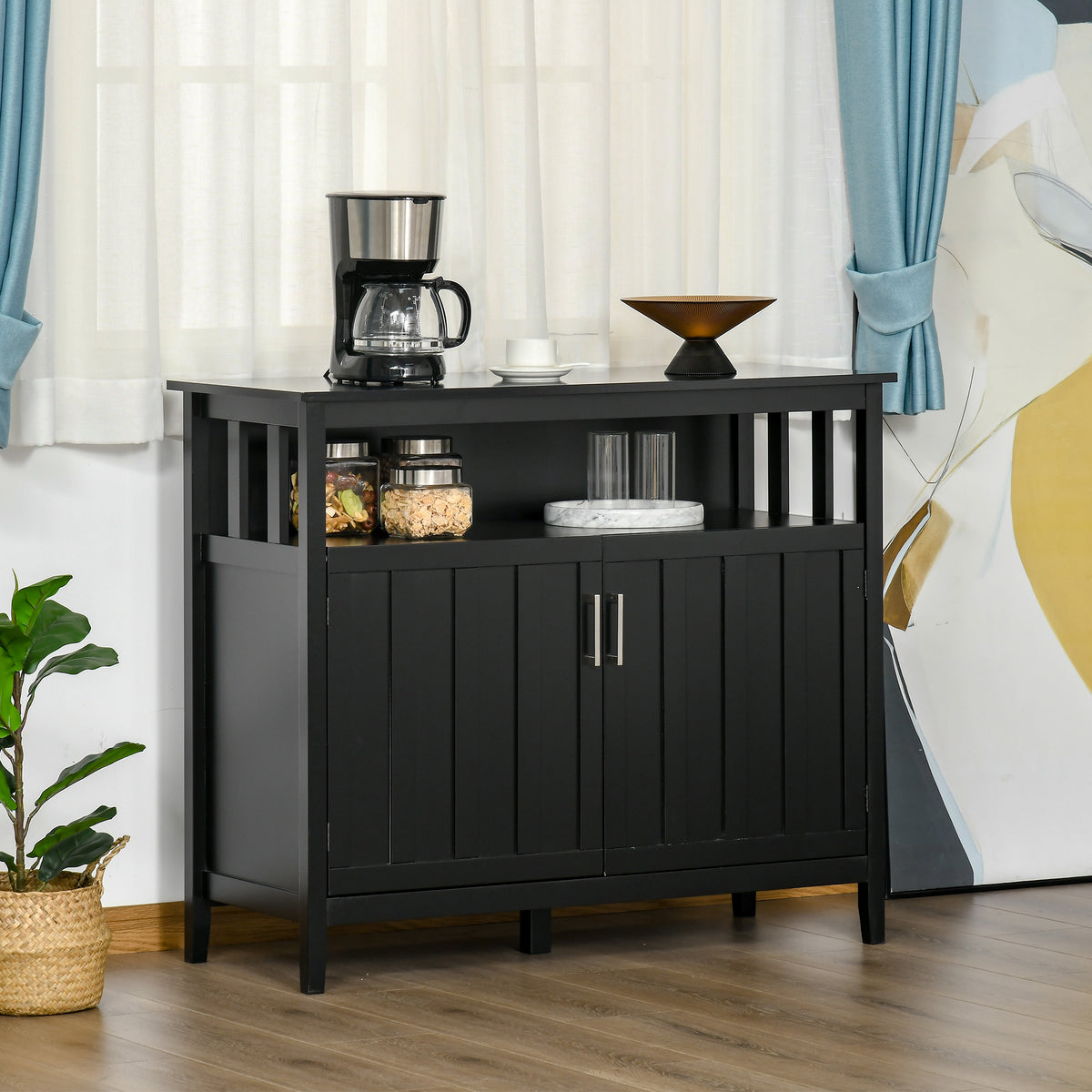 Sideboard Buffet Server with 2 Doors and Adjustable Shelves – 42"W x 36"H