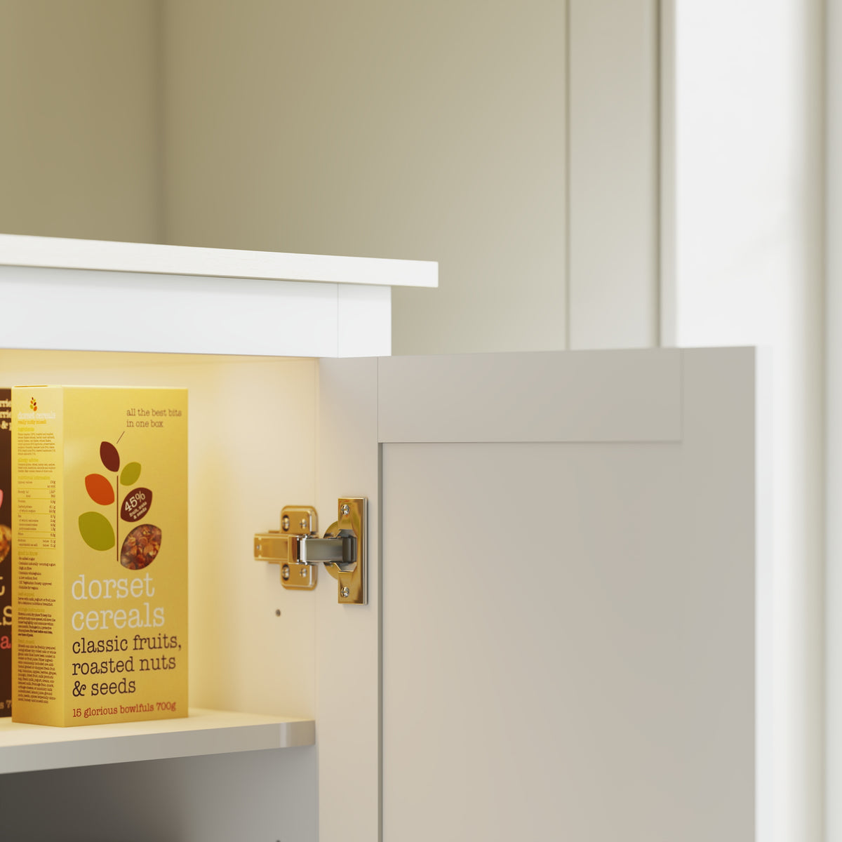 Tall Kitchen Pantry Storage Cabinet with Motion Sensor LED Light – 32"W x 70"H