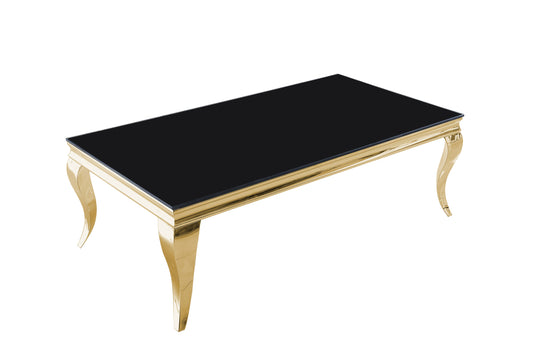 Marble Coffee Table with Gold Cabriole Legs