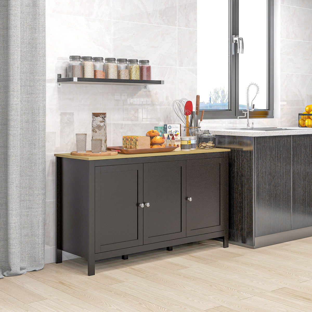 Buffet Cabinet with Doors and Adjustable Shelves – 47"W x 28"H