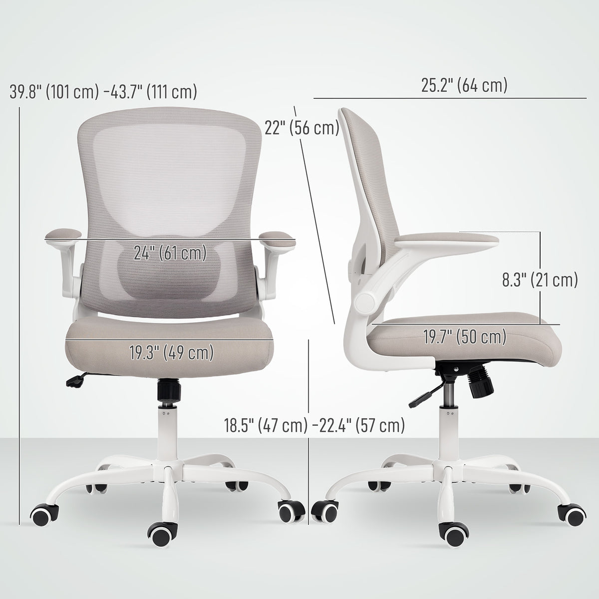 Ergonomic Mesh Office Chair with 4D Lumbar Support, Grey