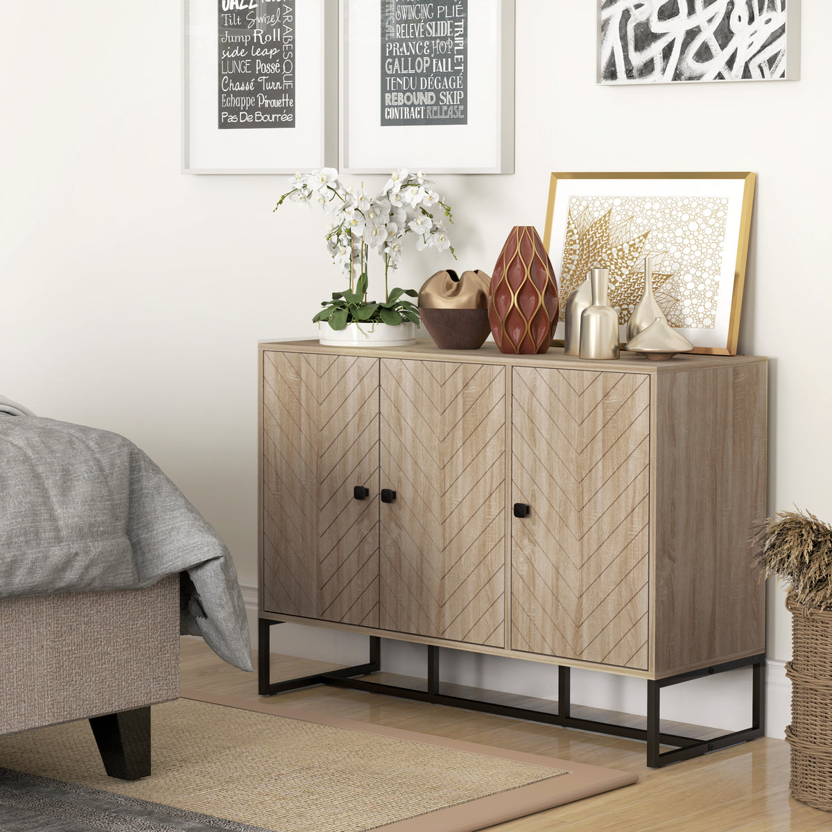 Buffet Cabinet with Adjustable Shelves – 43"W x 32"H