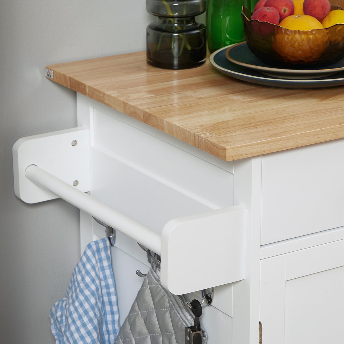 Rolling Kitchen Island with Storage – 34"W x 35"H
