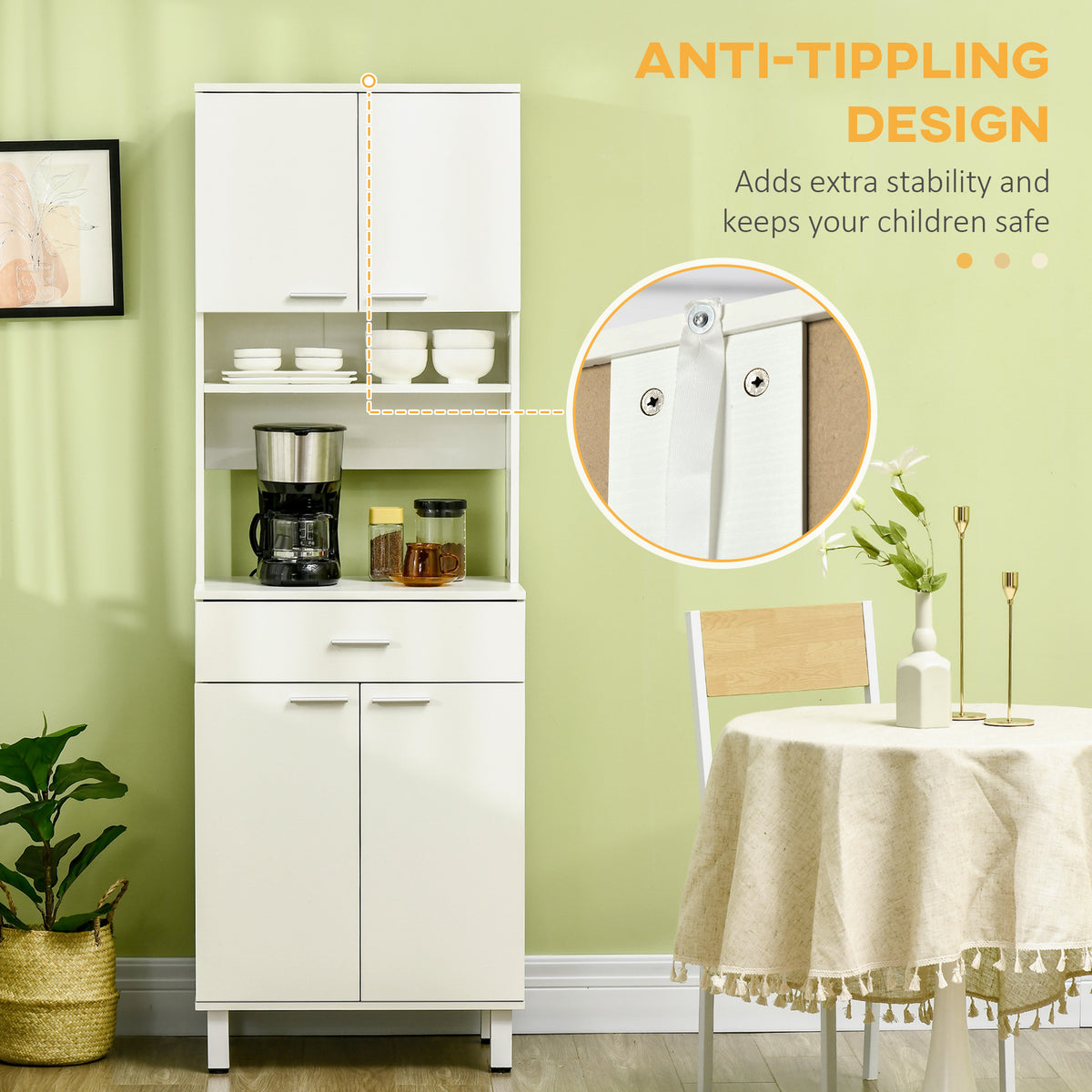 Buffet Cabinet with Hutch – 24"W x 71"H