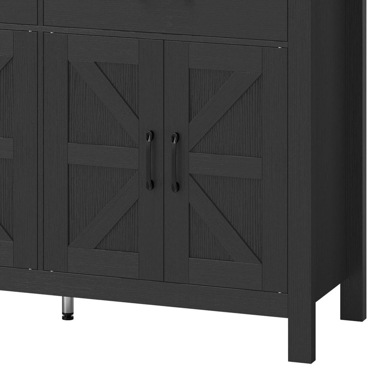 Farmhouse Kitchen Storage Cabinet with 2 Drawers and Shelves – 47"W x 32"H
