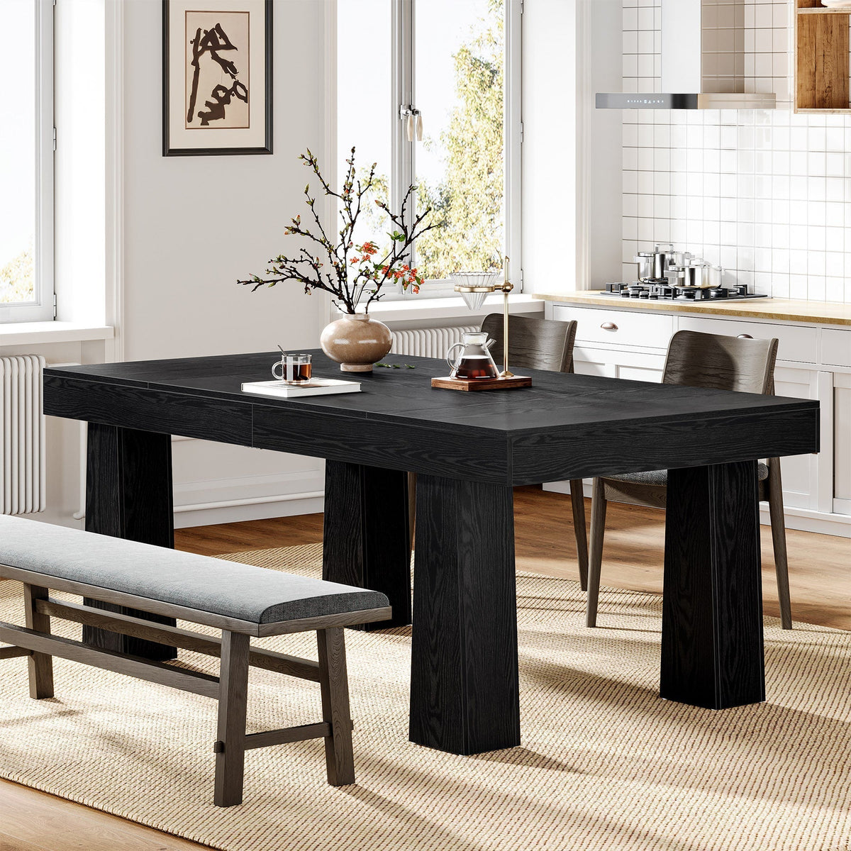 Modern Kitchen Table, 63" Dining Table Dinner Table for 4-6