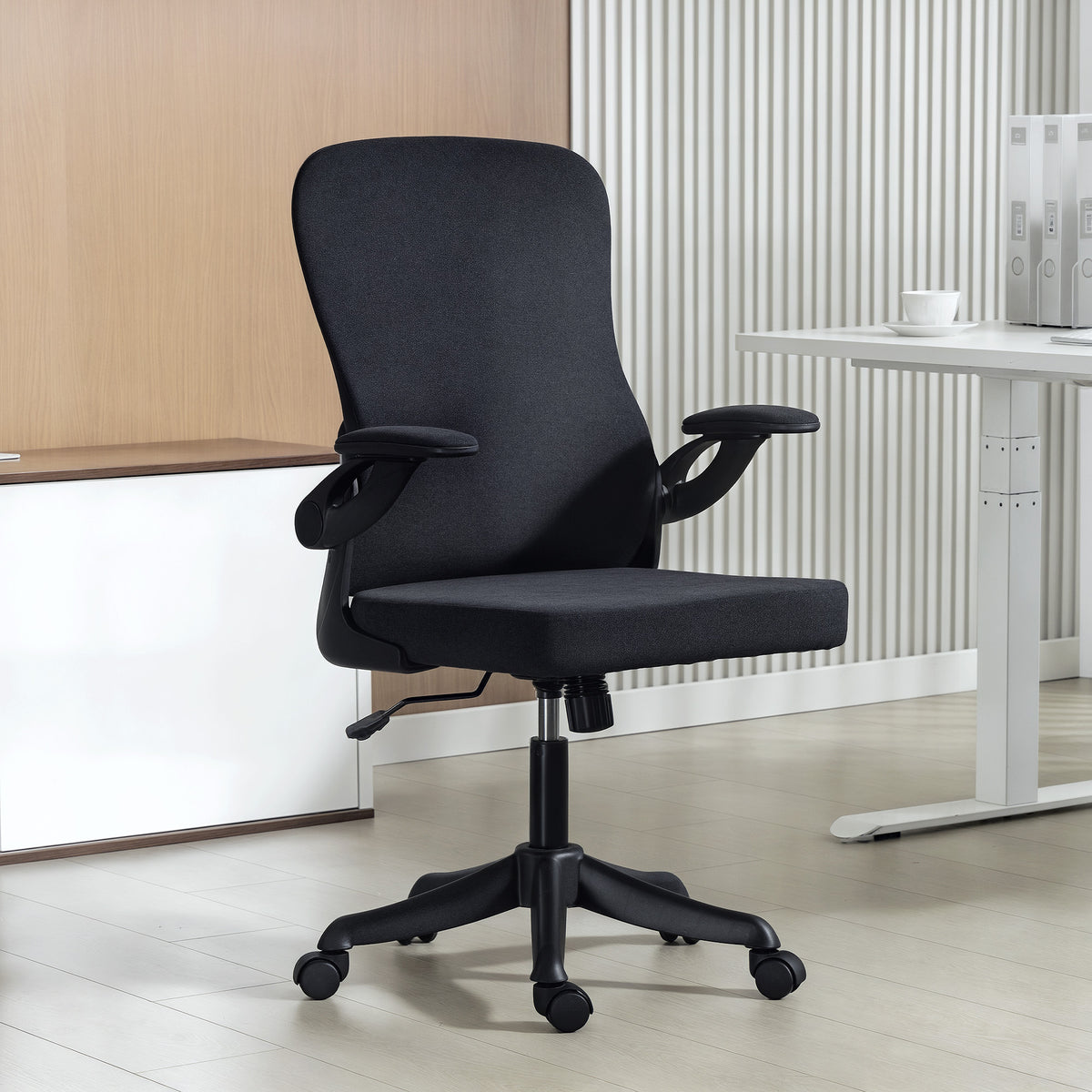 Ergonomic Office Chair, Swivel Desk Chair with Adjustable Lumbar Support and Height, Black