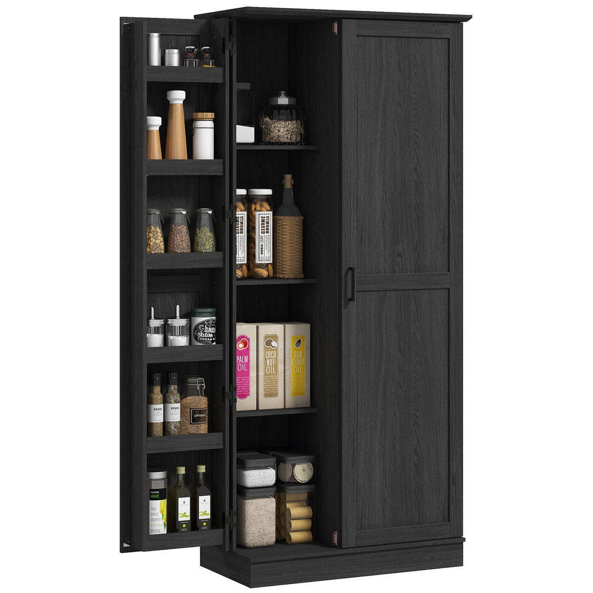 Tall Kitchen Pantry Cabinet with Door Shelves and Adjustable Shelves – 32"W x 70"H