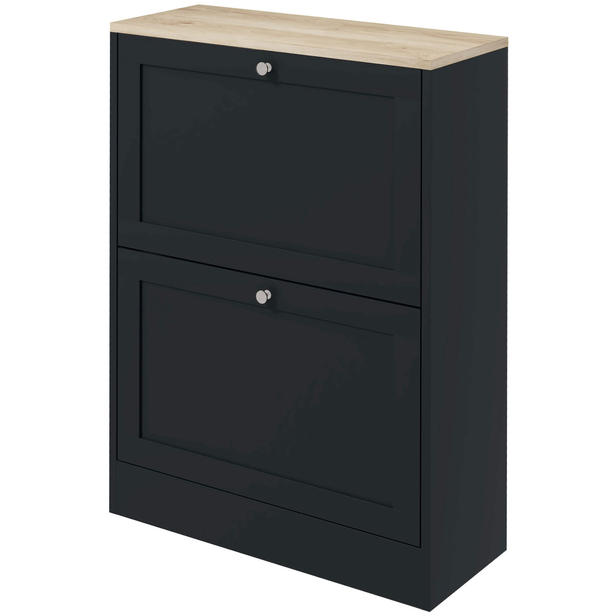 Slim Modern Shoe Cabinet with 2 Flip Drawers – 24"W x 32"H