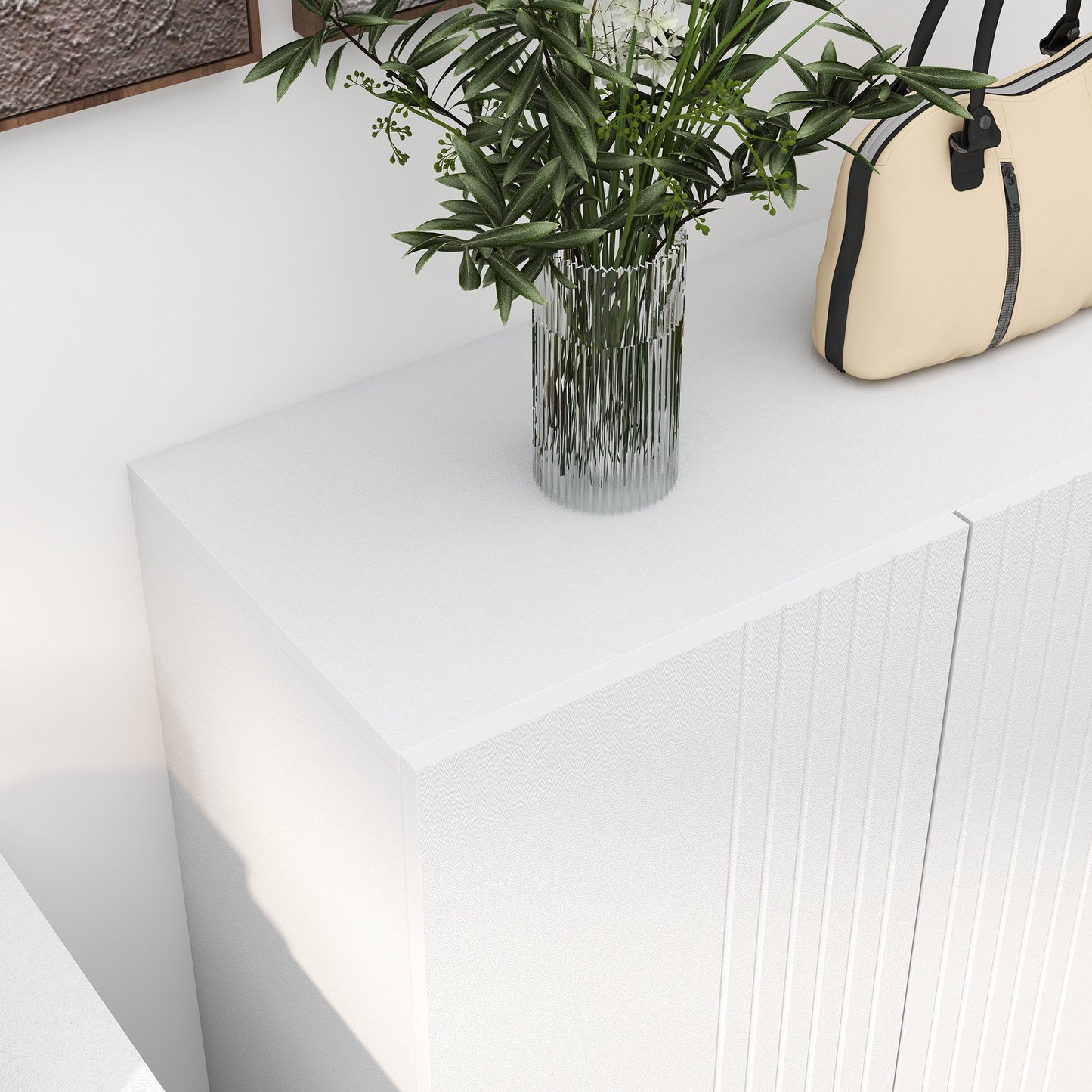 Narrow White Shoe Storage Cabinet: Adjustable Shelves, Soft-Close Hinges, 15-20 Pairs