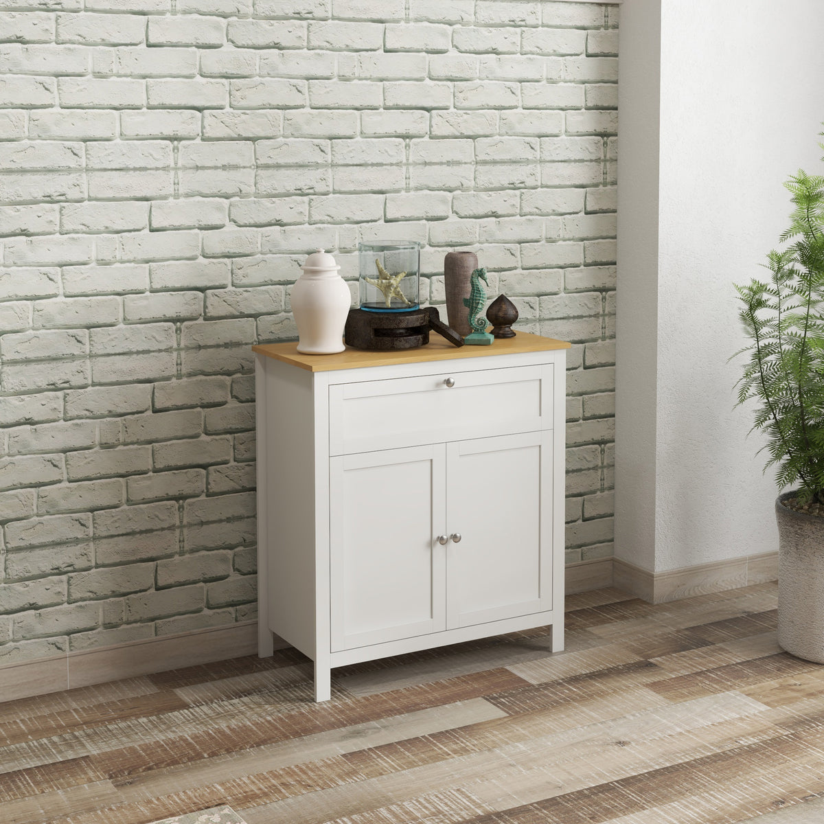 Sideboard with Drawer and Double-Door Cupboard – 32"W x 35"H