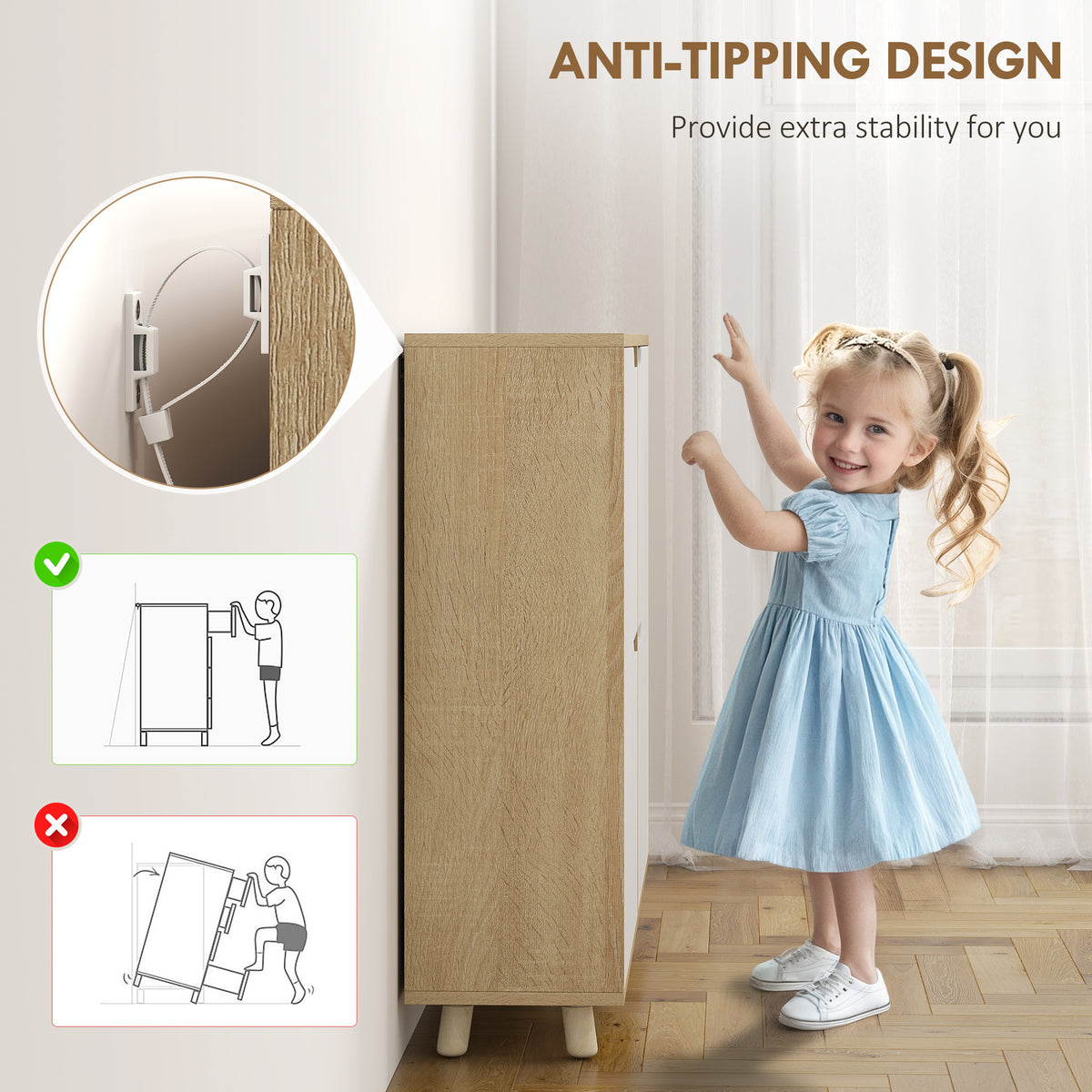 Narrow Shoe Cabinet with 4 Flip Drawers – 41"W x 34"H