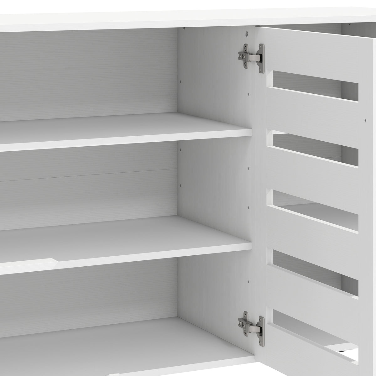 Shoe Cabinet with 3 Slatted Doors – 44"W x 26"H