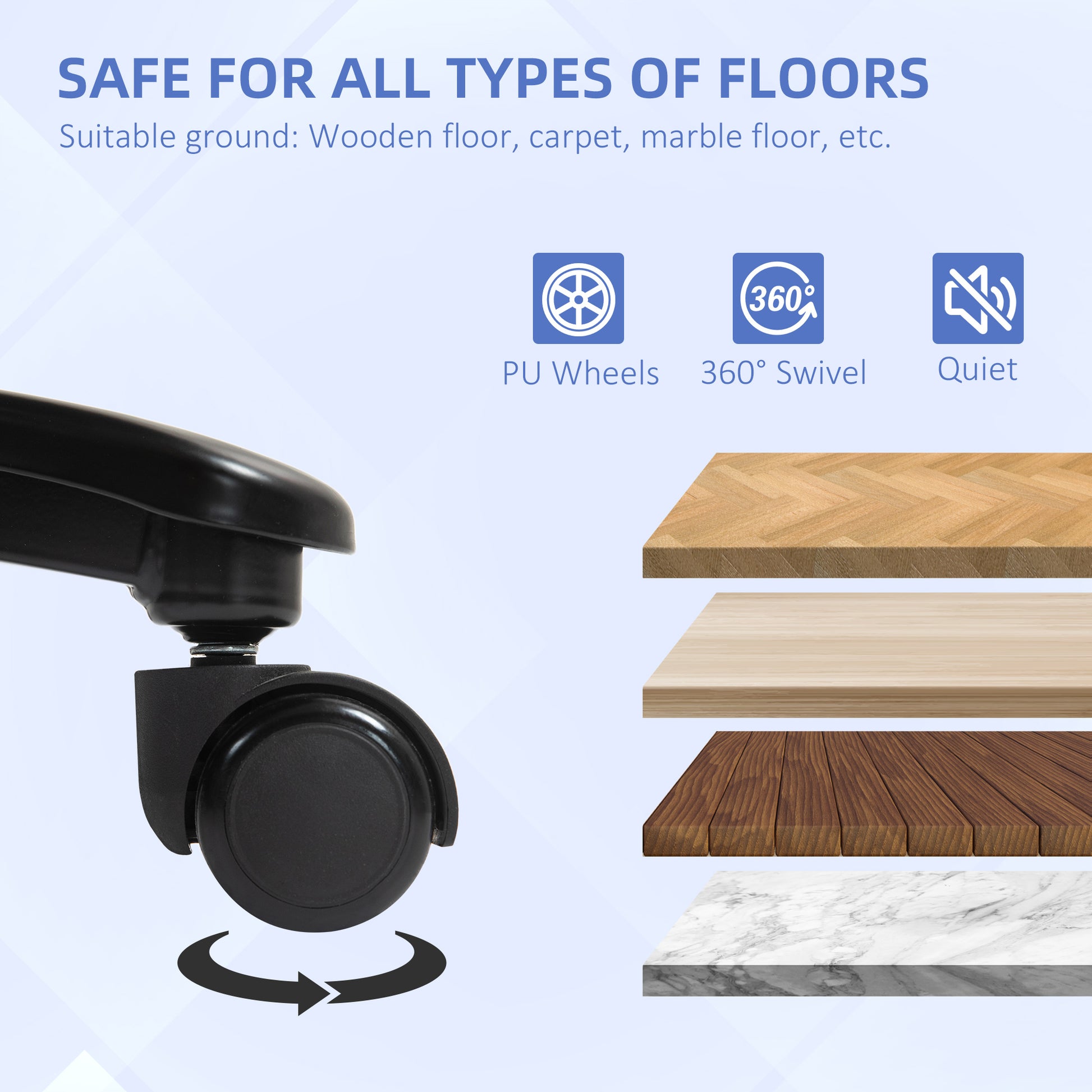 HOMCOM Big & Tall Executive Office Chair, 200kg Heavy Duty Computer Desk Chair, Grey