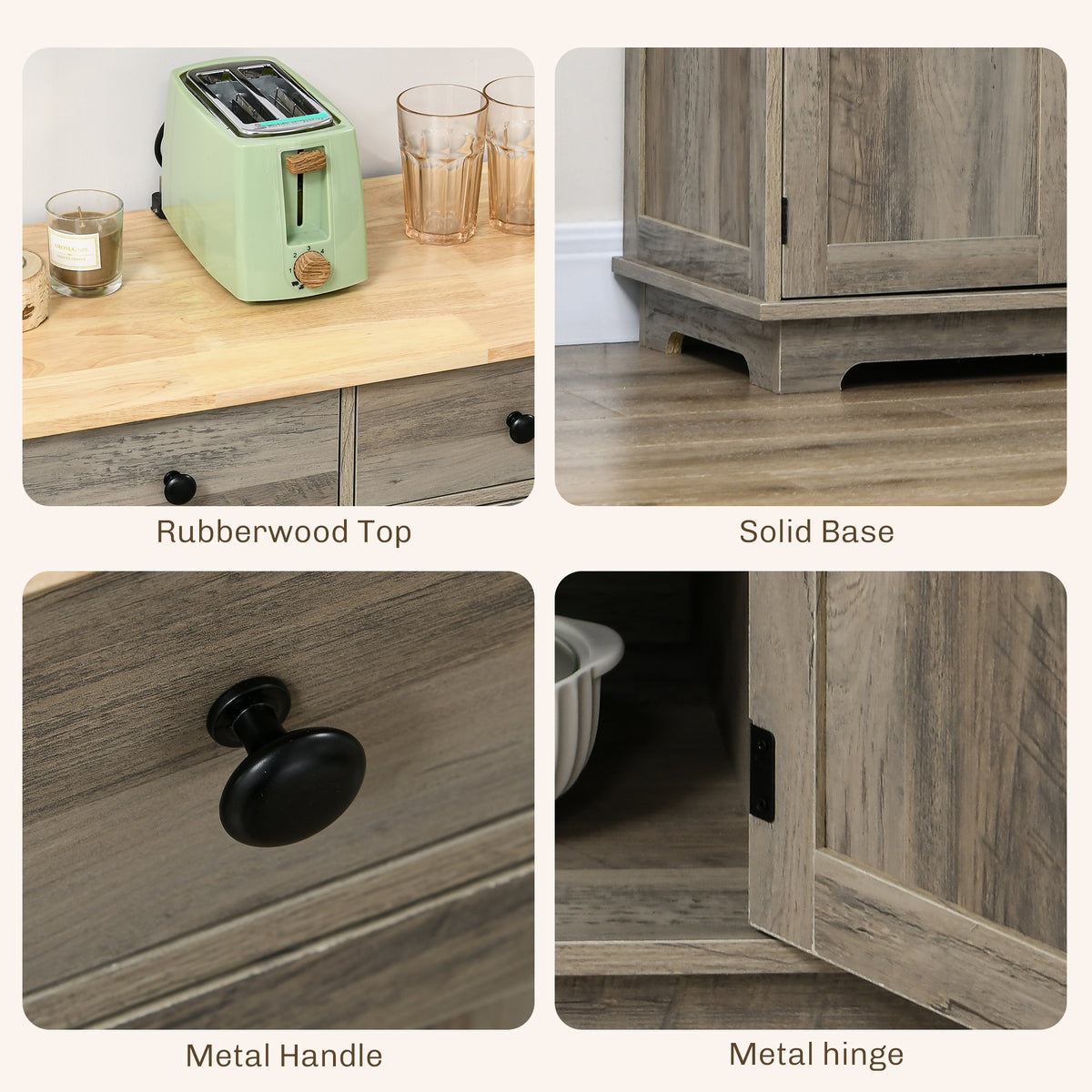 Buffet Cabinet with Storage Cabinets – 40"W x 34"H