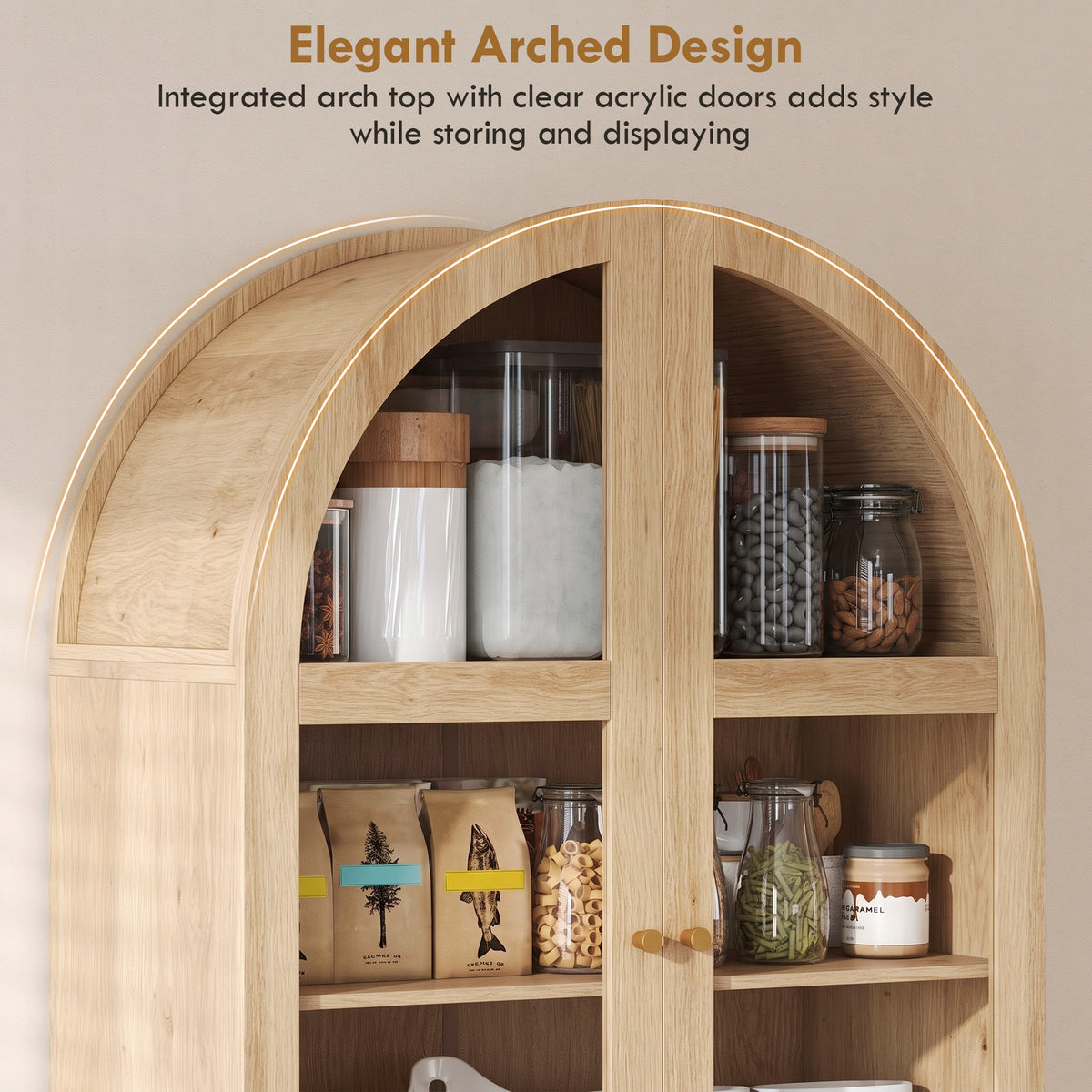 Farmhouse Kitchen Storage Cabinet with 2 Drawers – 31"W x 71"H