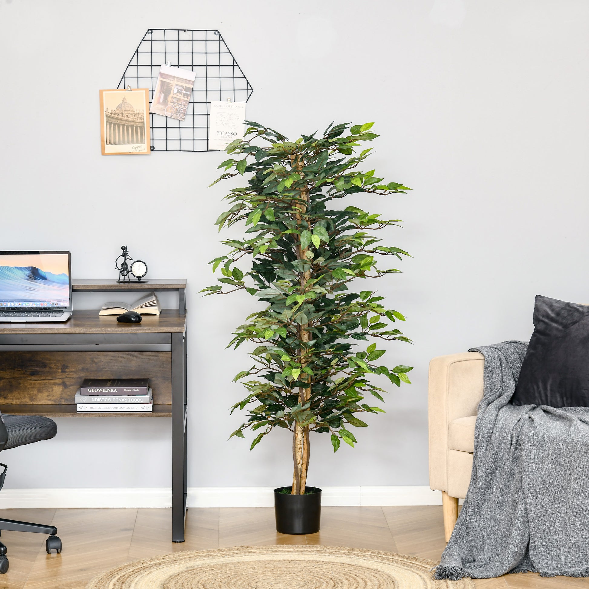 HOMCOM 5FT Artificial Ficus Tree