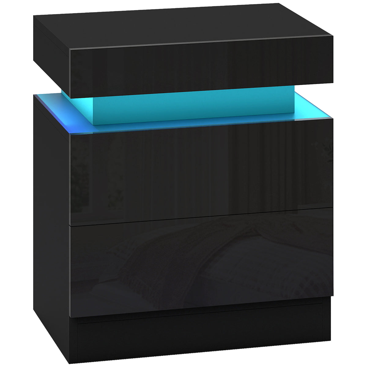 LED Nightstand with 2 Drawers – 18"W x 21"H
