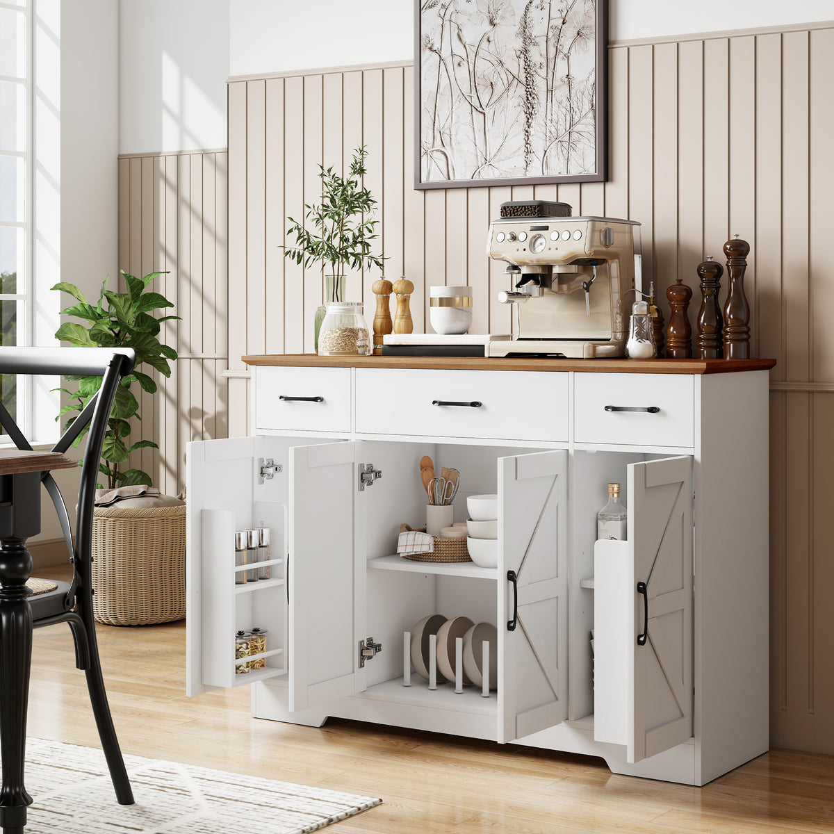 Buffet Cabinet with Soft-Close Hinges – 47"W x 34"H