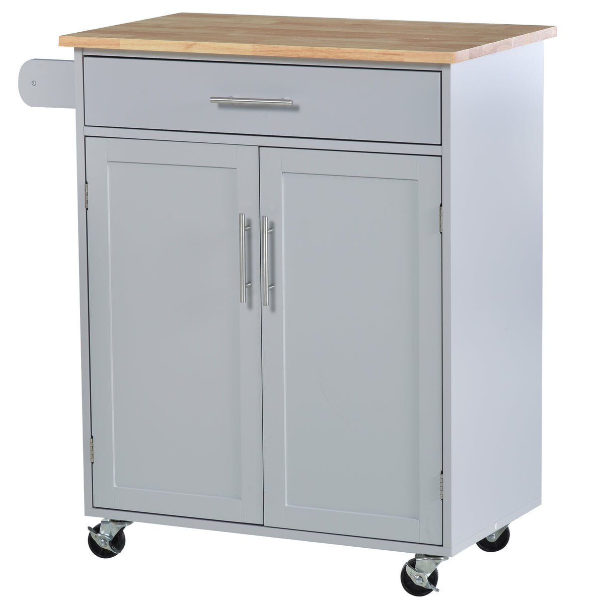 Rolling Kitchen Island Cart with Wood Top – 33"W x 36"H