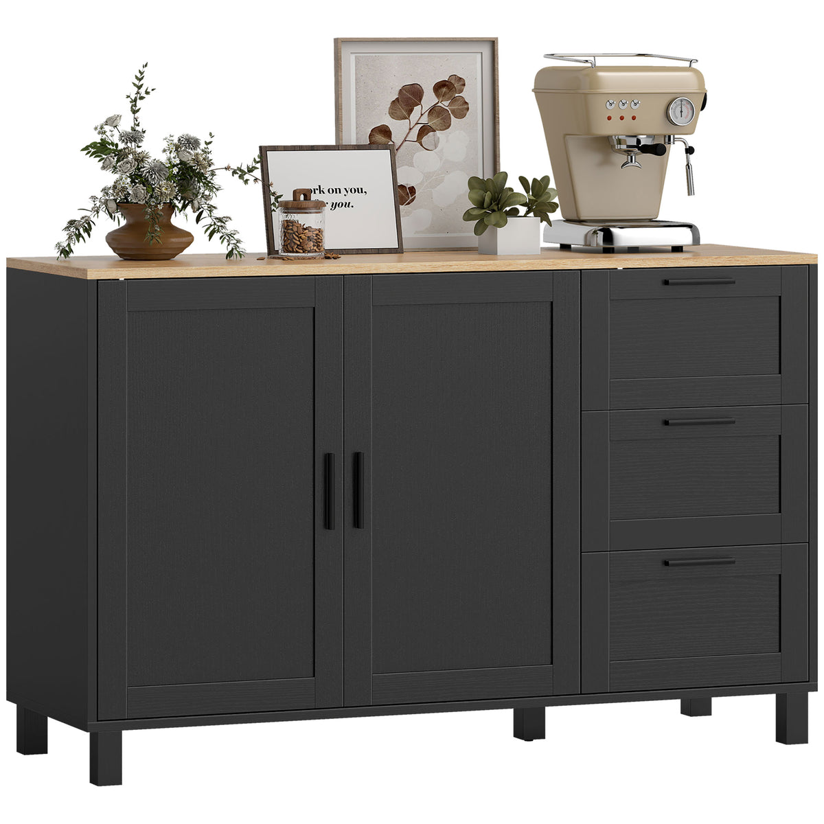 Buffet Cabinet with 3 Drawers and Soft-Close Doors – 47"W x 30"H