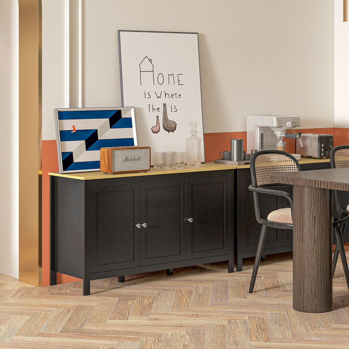Buffet Cabinet with Doors and Adjustable Shelves – 47"W x 28"H