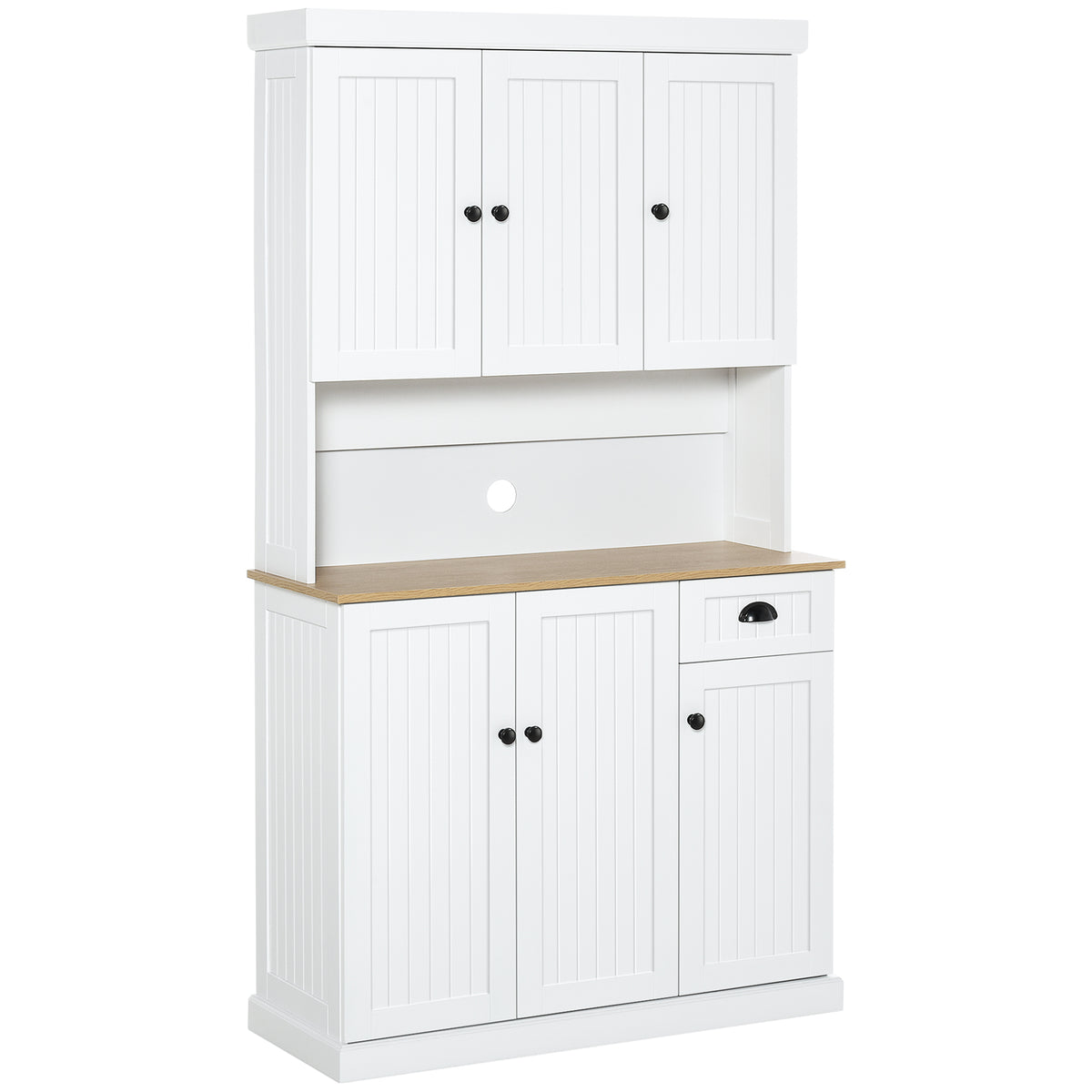 Kitchen Pantry with Hutch, Microwave Stand and Drawer – 40"W x 71"H