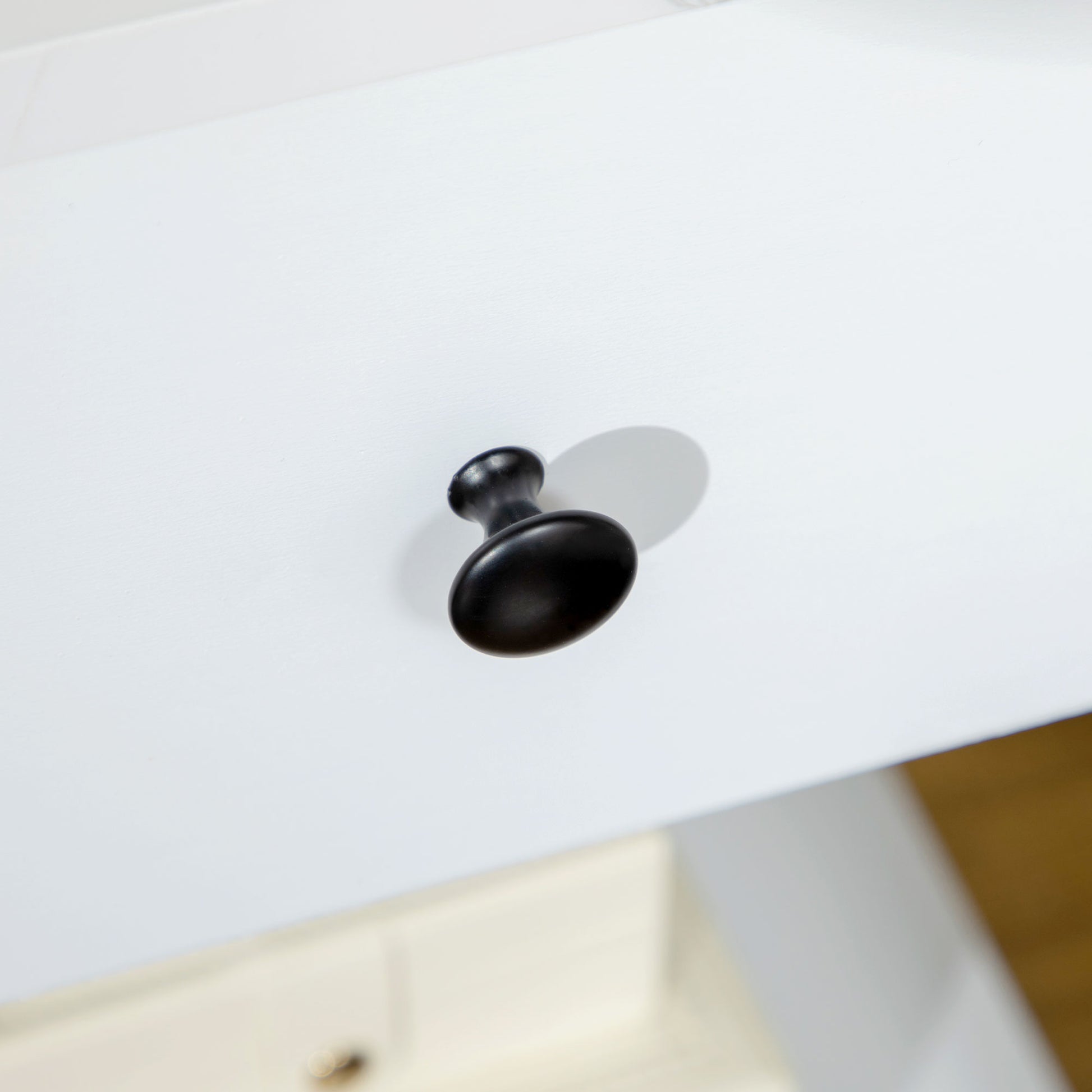 HOMCOM Modern White 2-Tier Side Table with Drawer & Storage