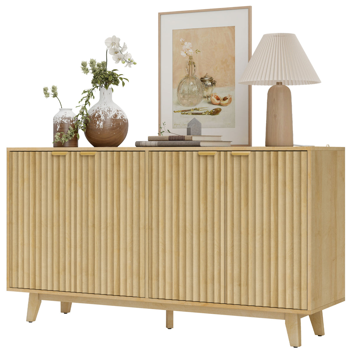 Coffee Bar Cabinet with 4 Doors – 55"W x 30"H