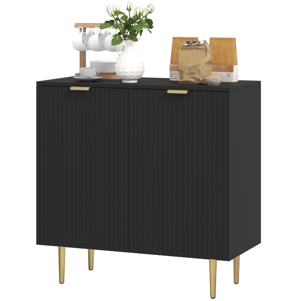 Sideboard Buffet Cabinet with Adjustable Shelves and Metal Legs – 32"W x 32"H