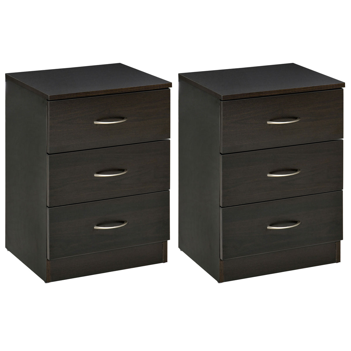 3-Drawer Wood Nightstands with Anti-Tip Design, Set of 2 – 16"W x 23"H