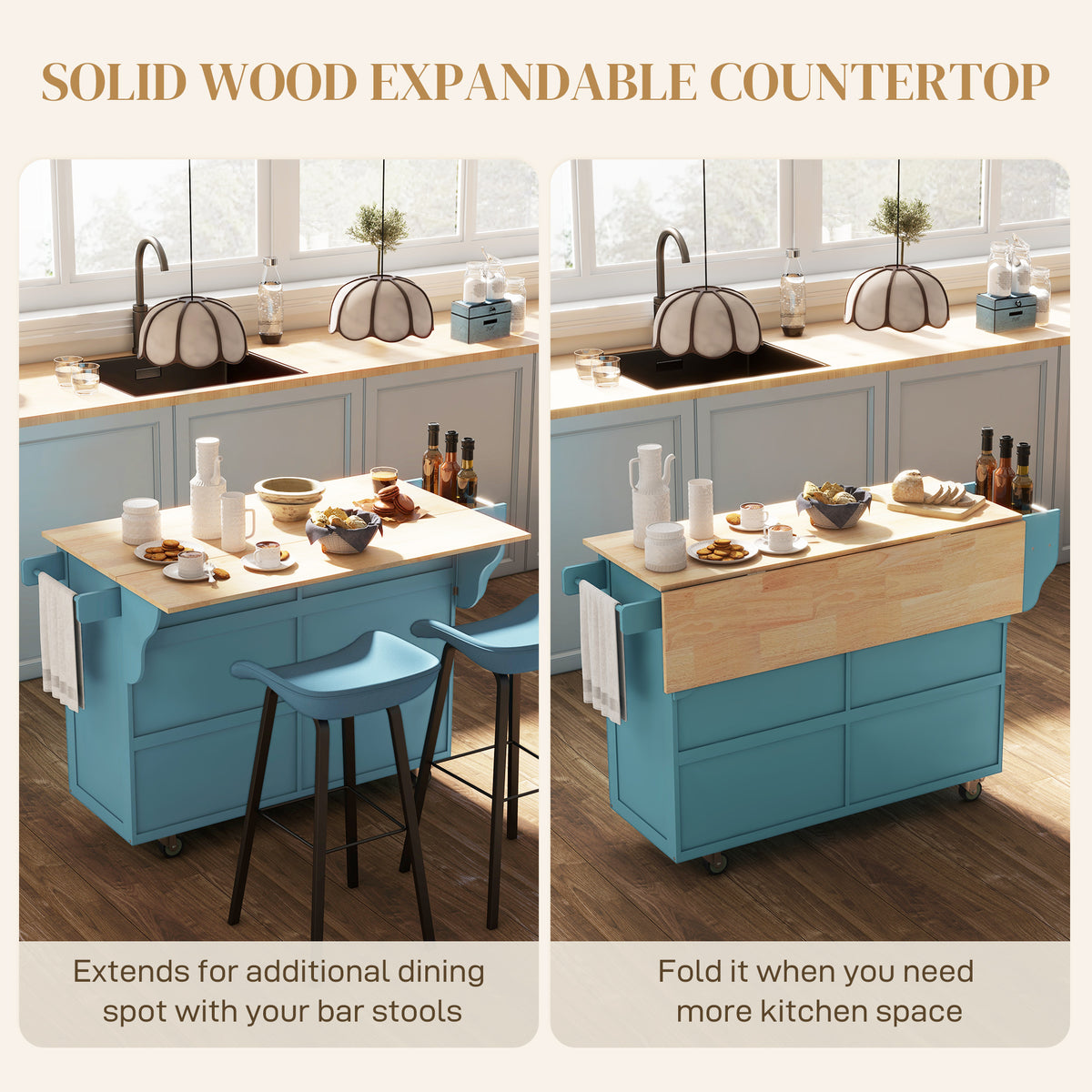 Kitchen Island with Storage – 58"W x 37"H