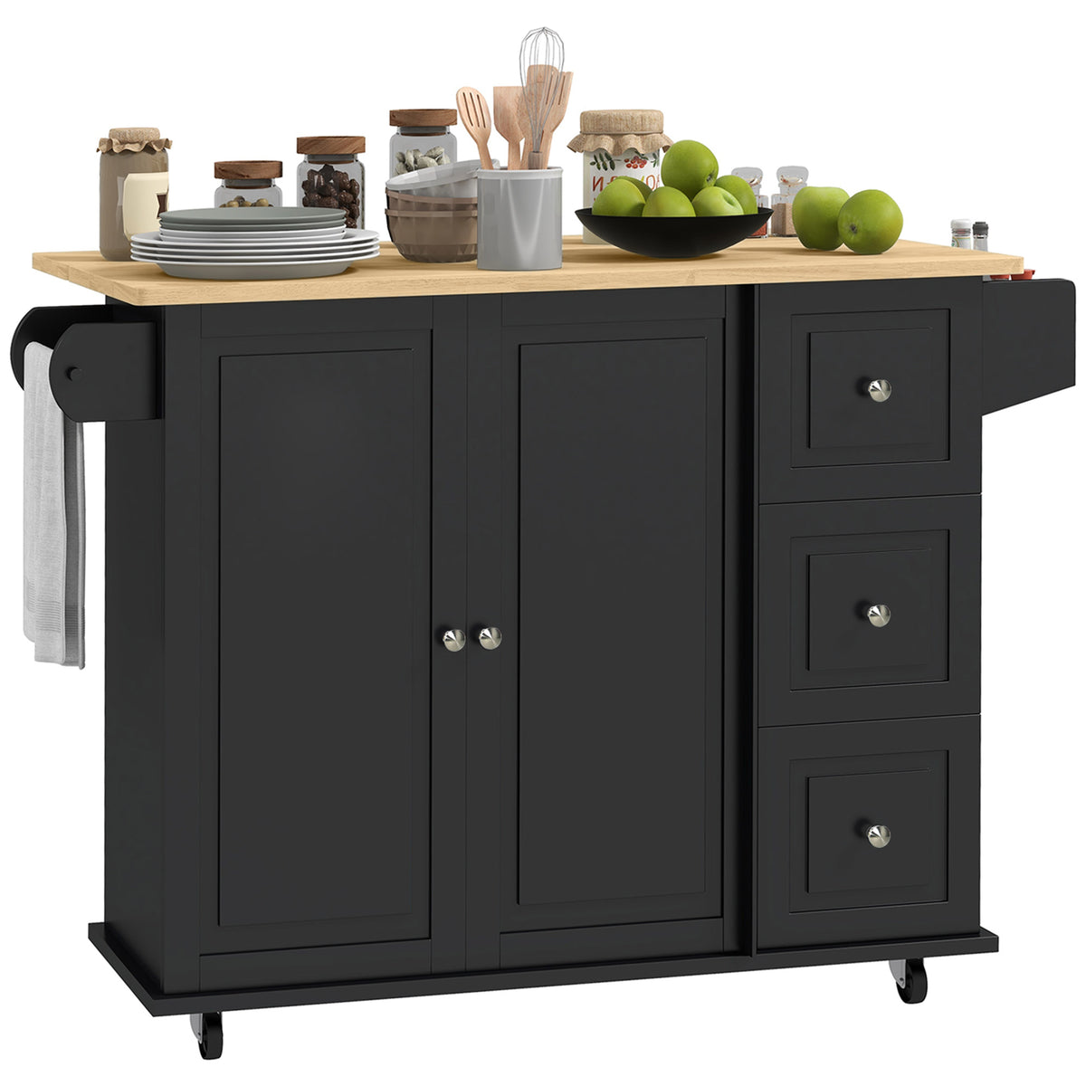 Kitchen Cart with Drop Leaf – 45"W x 36"H