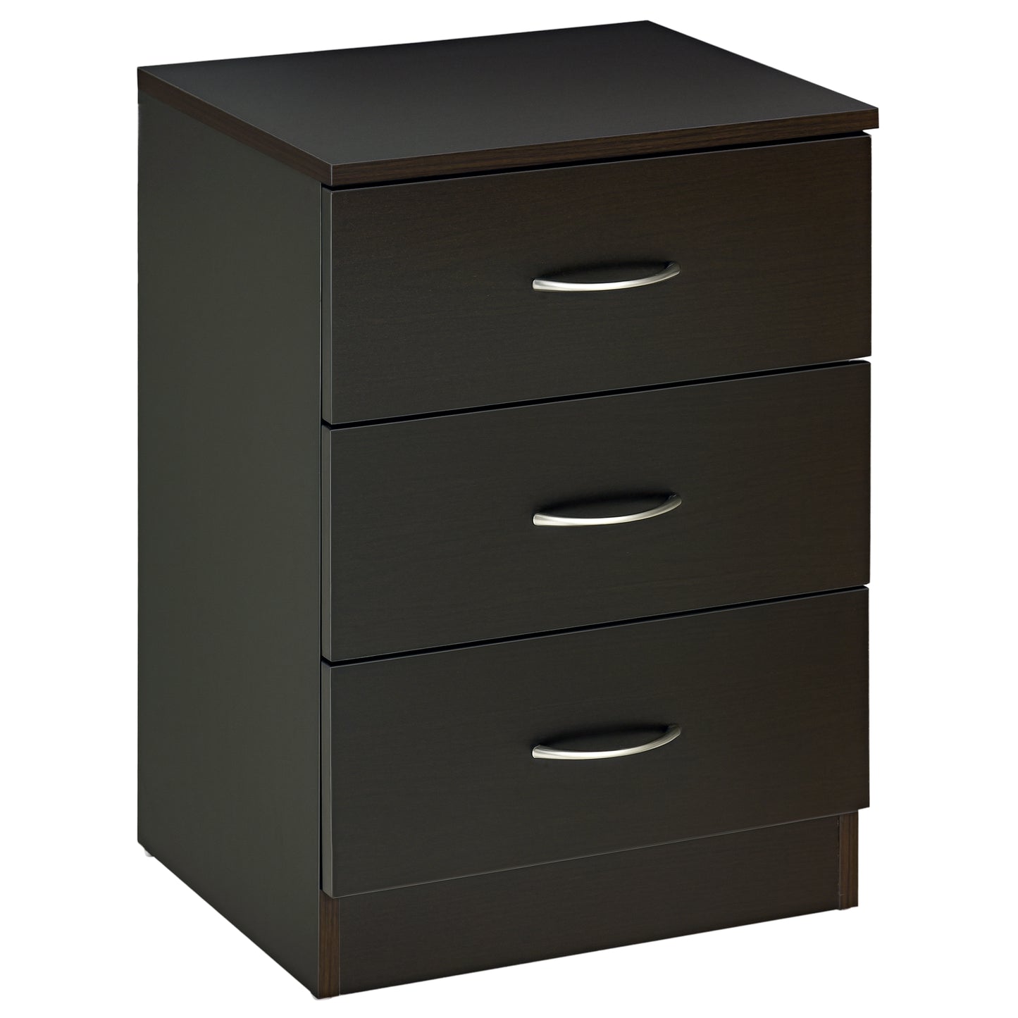 HOMCOM Modern Bedside Table, 3-Drawer Storage Cabinet, Wooden Nightstand for Bedroom