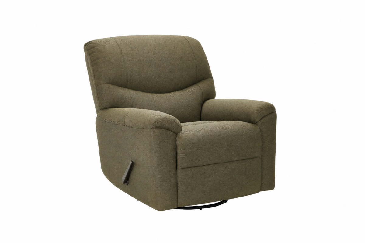 Titus T1043 Modern Chenille Swivel Rocker Recliner Chair