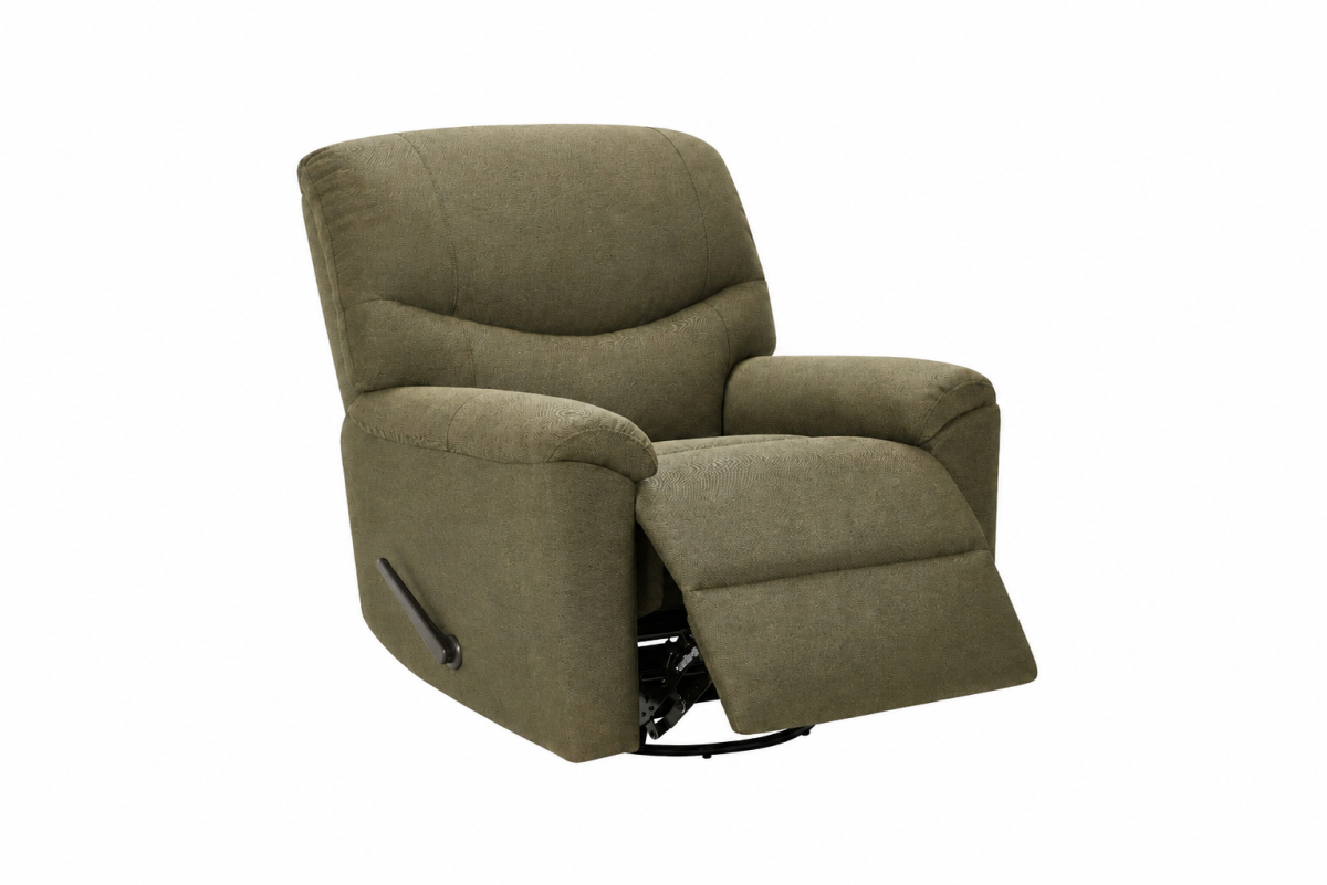 Titus T1043 Modern Chenille Swivel Rocker Recliner Chair