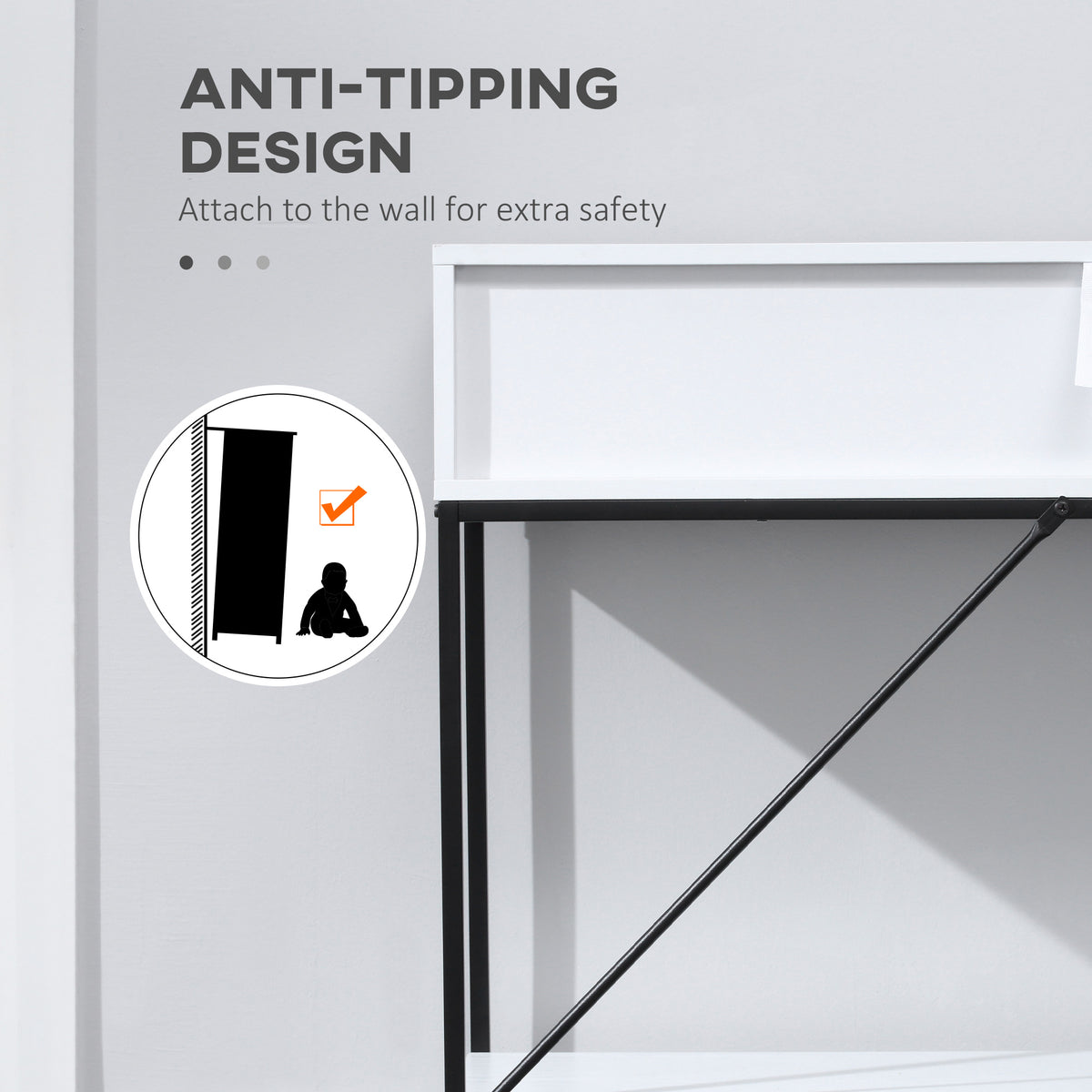Modern 2-Tier Console Table with 2 Drawers